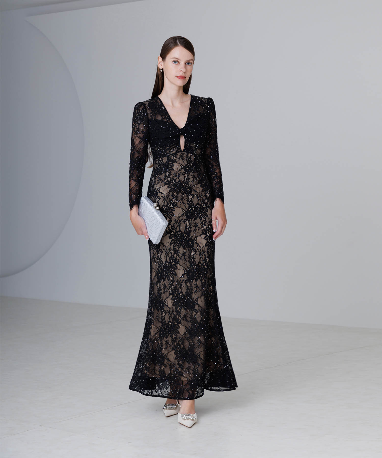 【LEJA LUXE】ツイストオープンレースストーンマーメイドドレス