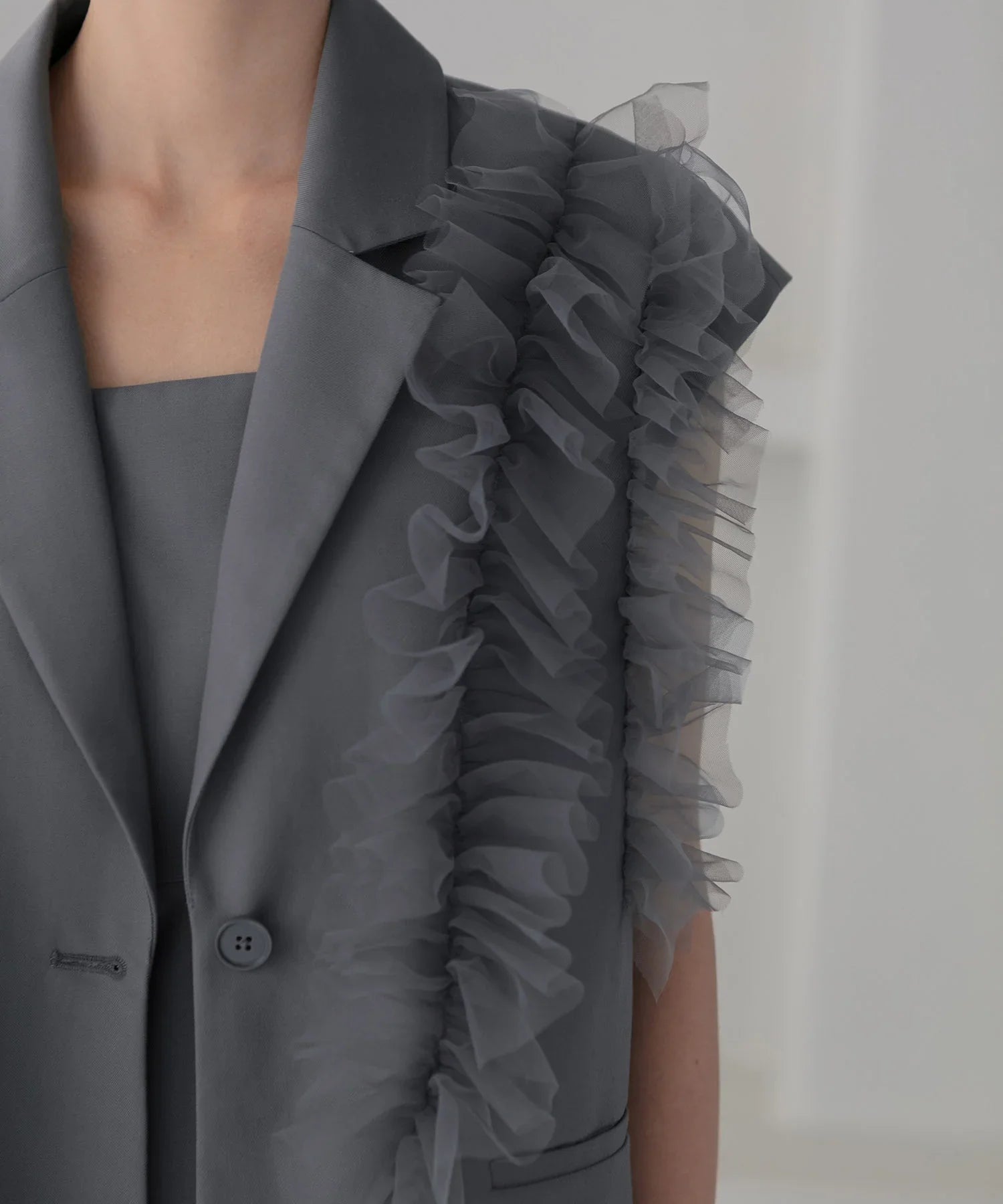 【当日発送】チュールフリルセットアップワンピースドレス