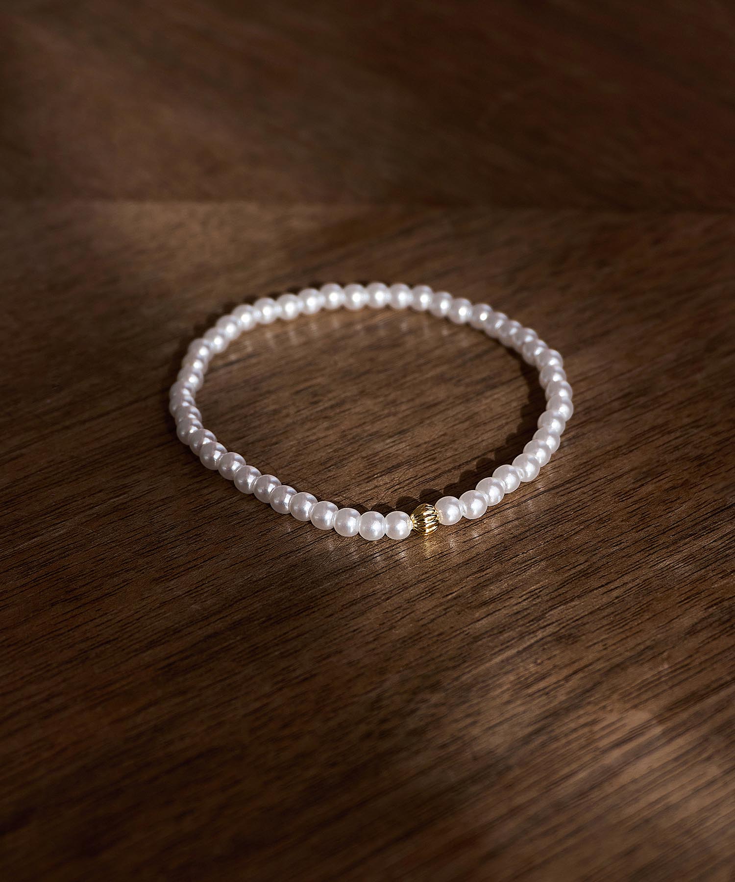 【当日発送】パールラインゴールドパーツブレスレット