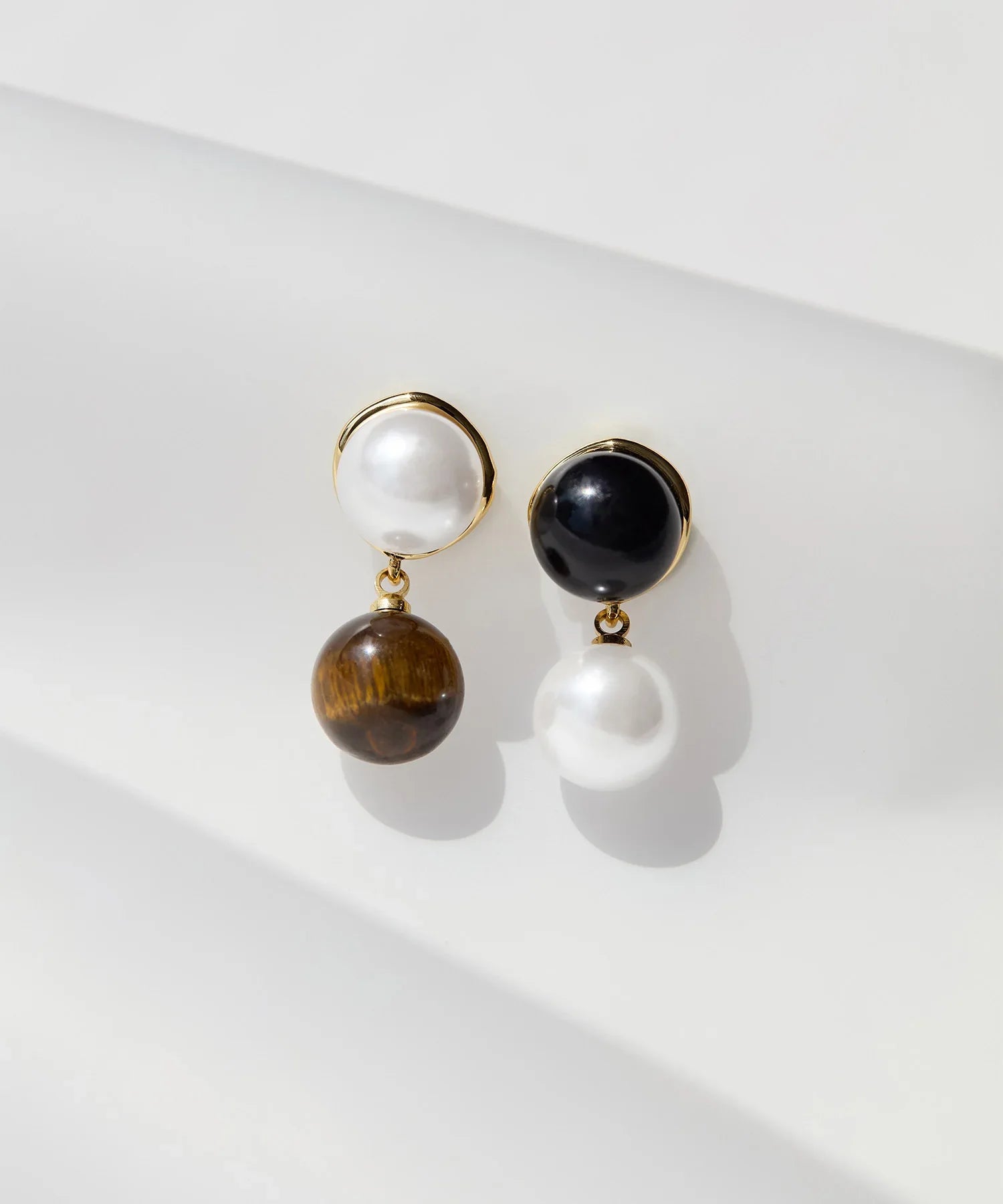 【当日発送】ミックスドロップアシンメトリーパールピアス