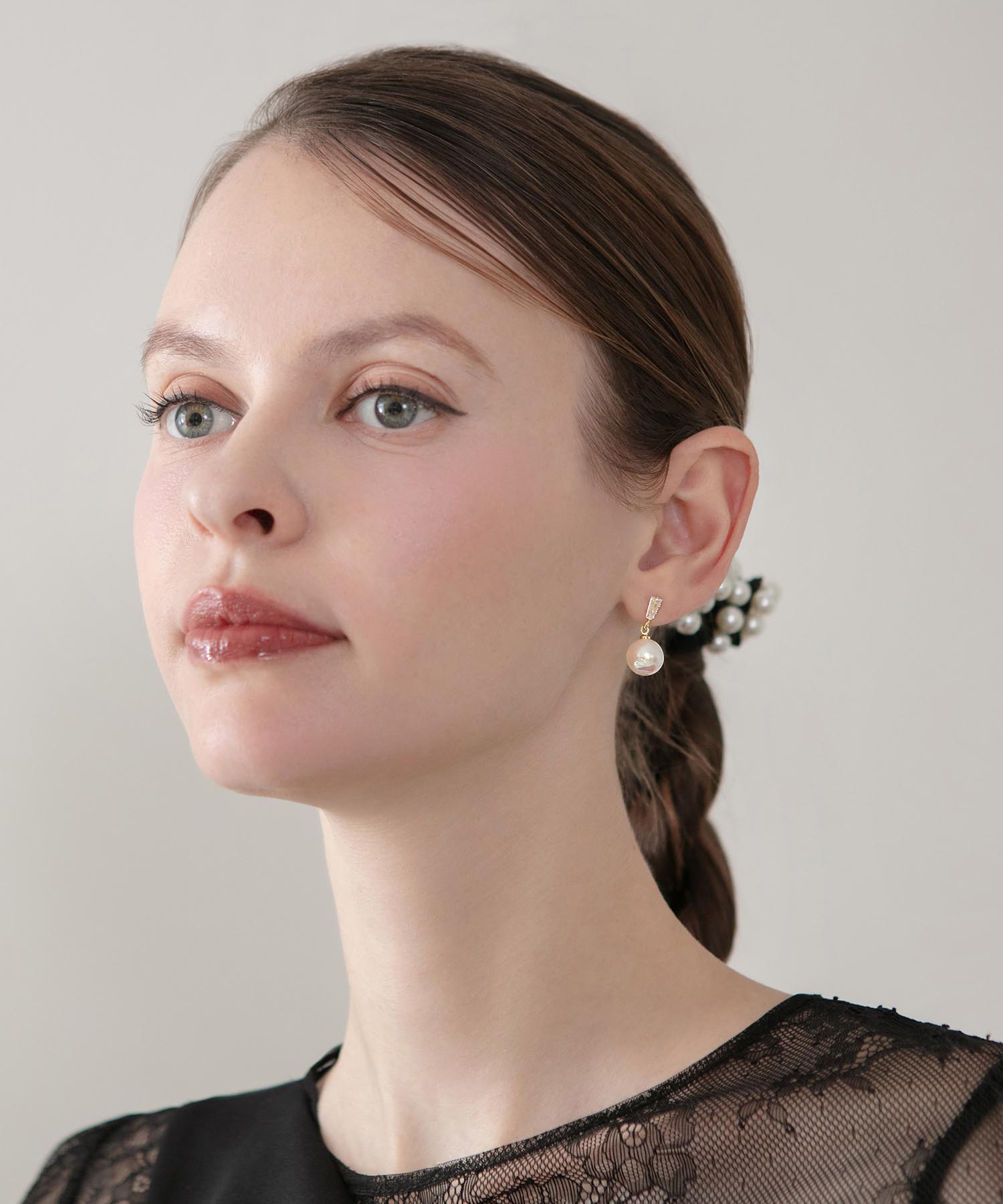 【予約販売】エレガントドロップパールショートピアス