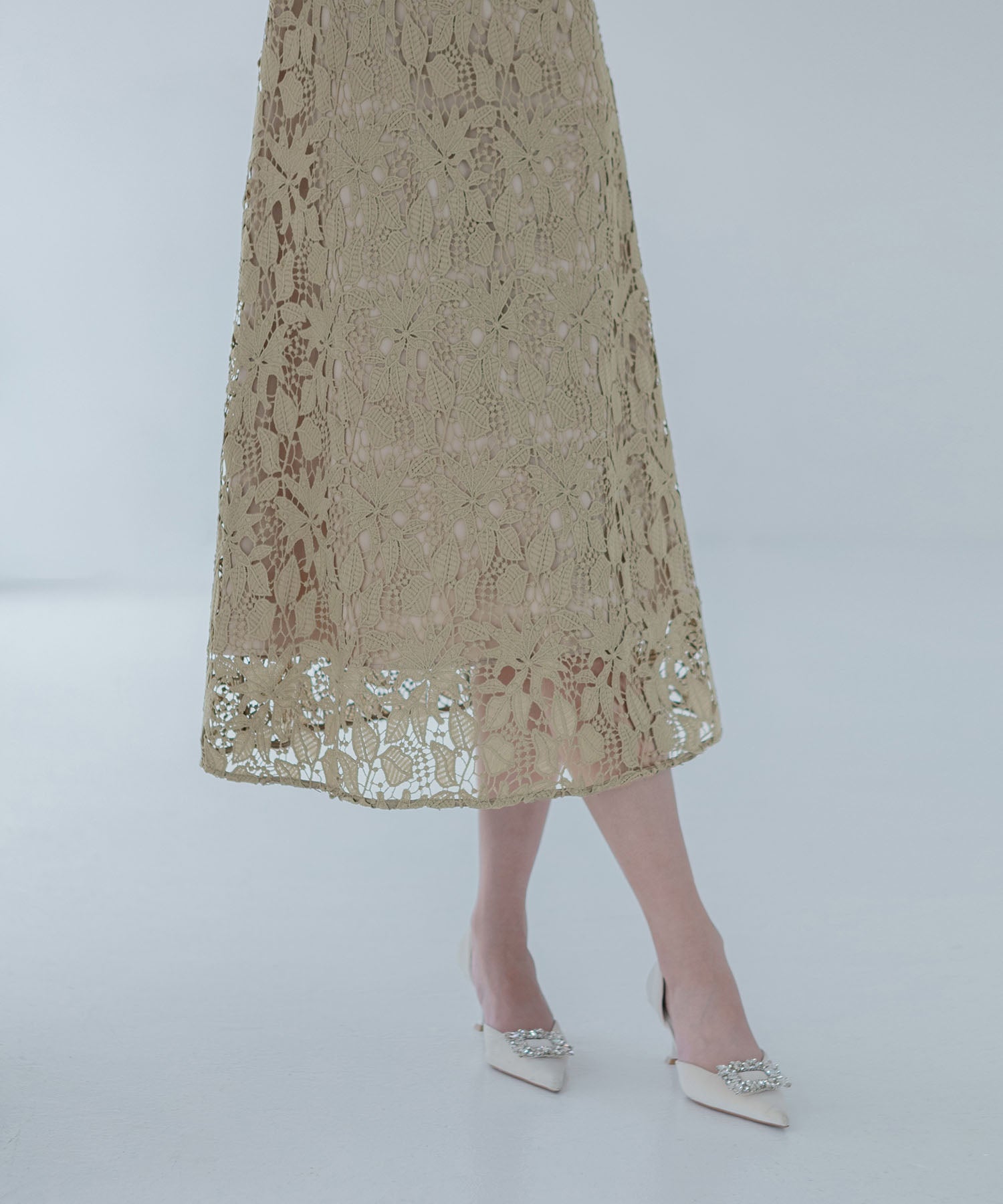 【一部当日発送】花柄レースビジューカラーAラインワンピースドレス