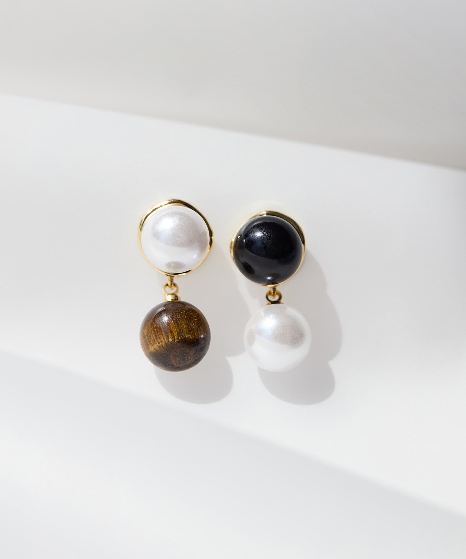 【当日発送】ミックスドロップアシンメトリーパールピアス