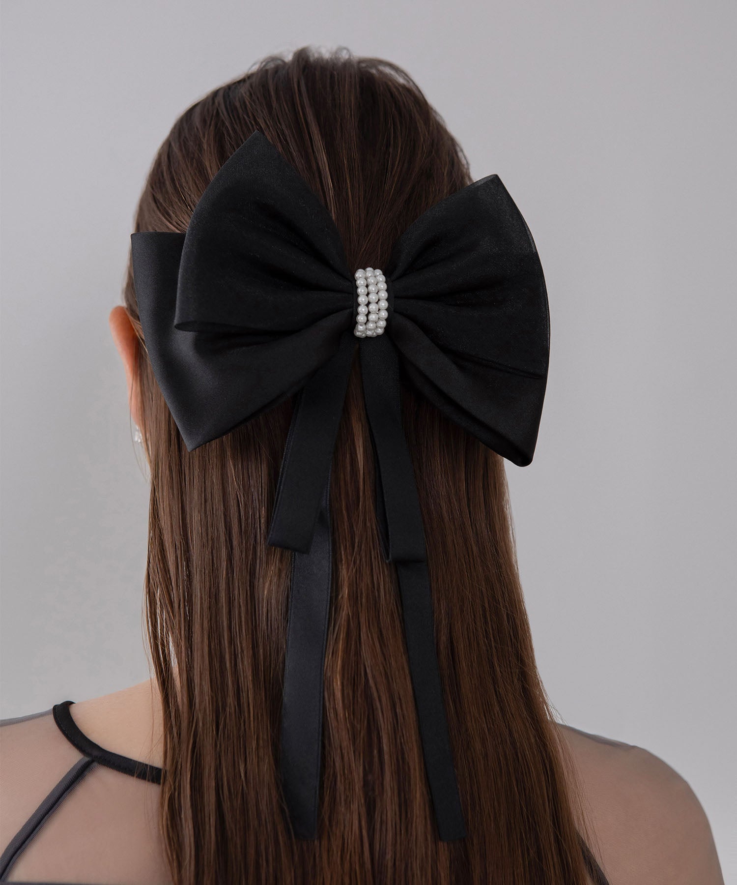 【COMING SOON】オーガンジーチュールパールリボンヘアクリップ