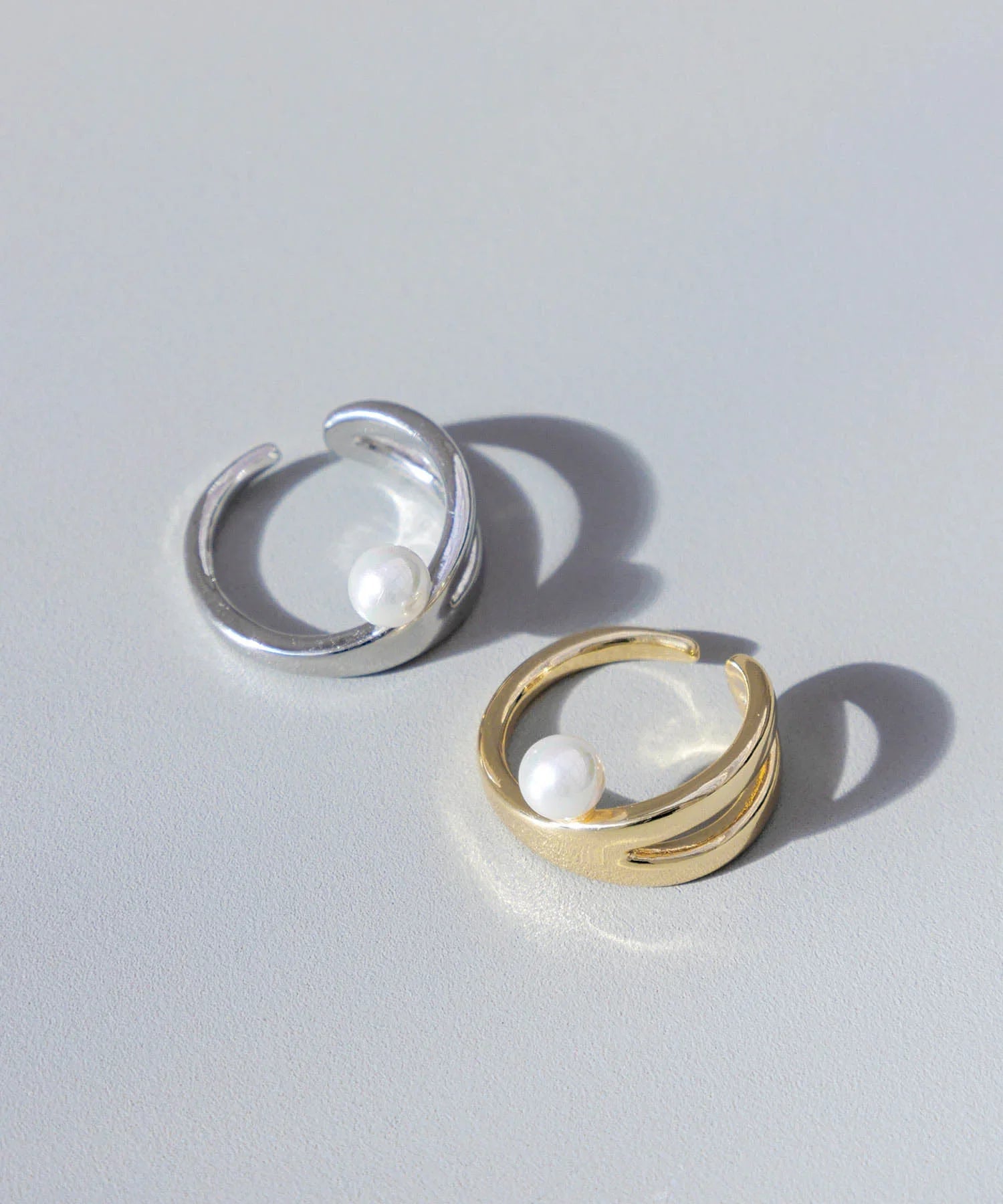 【当日発送】モダンパールオープンリング