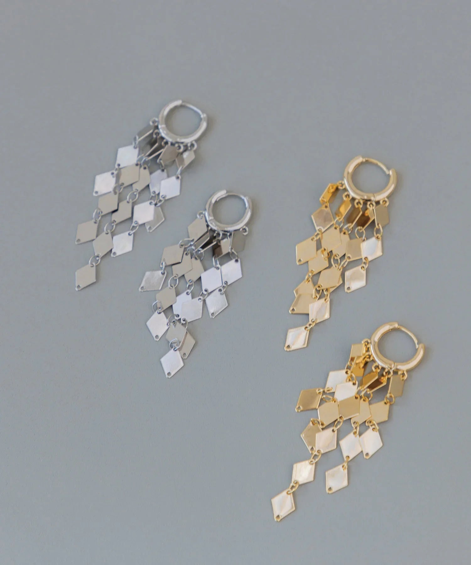 【当日発送】ダイヤモチーフロングピアス