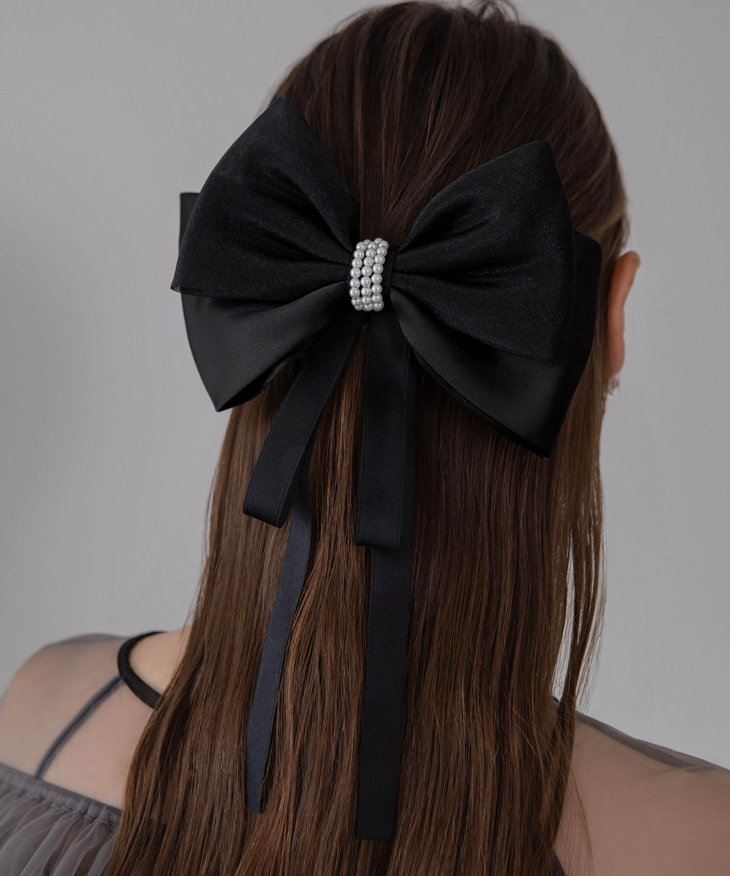 【COMING SOON】オーガンジーチュールパールリボンヘアクリップ