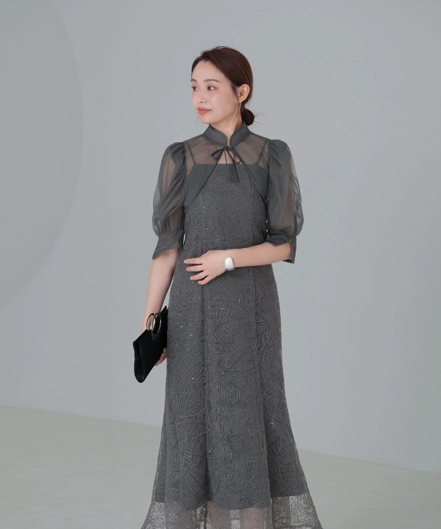 【当日発送】スパンコールボタニカルマーメイドボレロ2WAYワンピースドレス