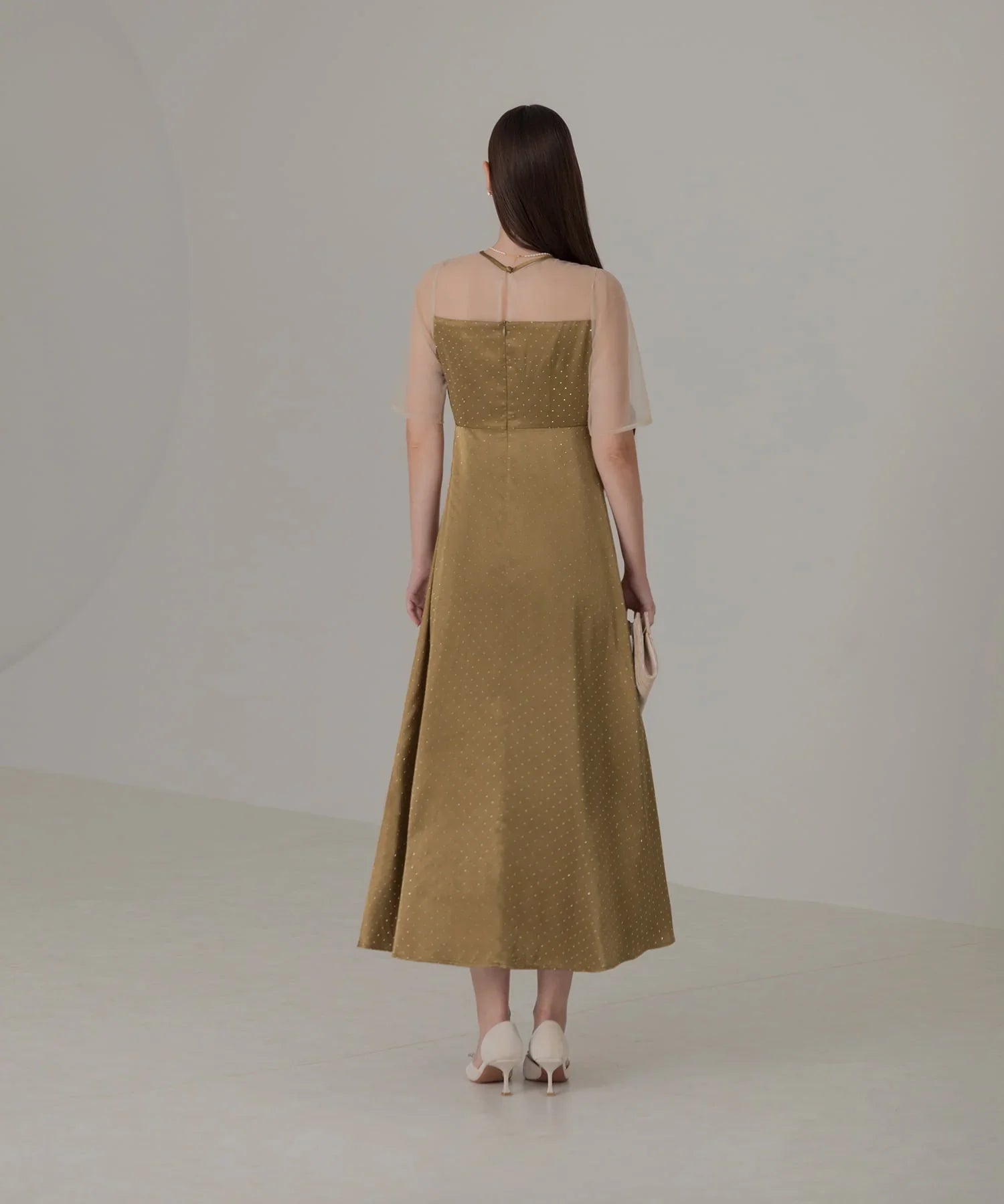 【SOLD OUT】2WAYリボンボレロドットストーンワンピースドレス