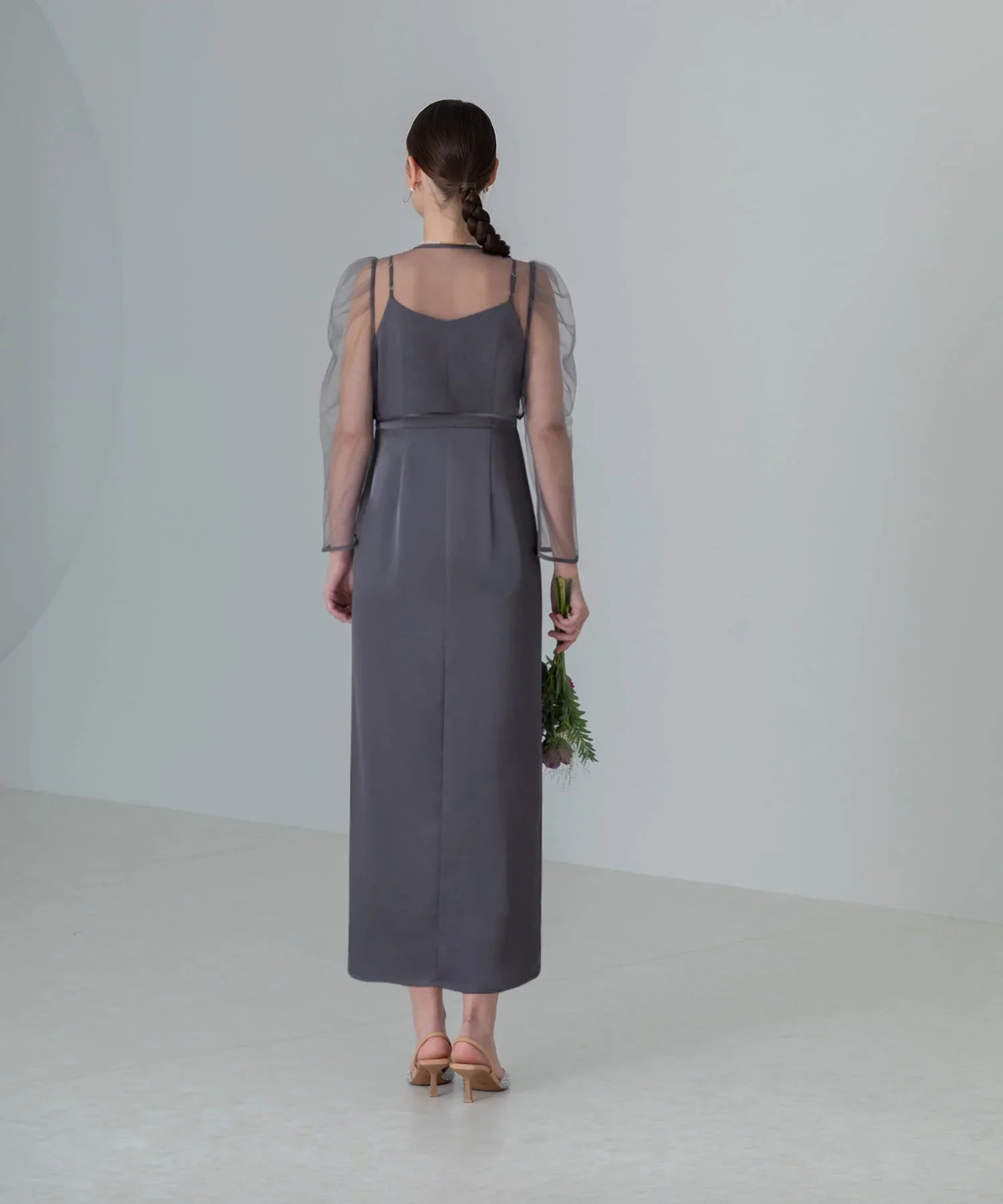 【当日発送】ローズボレロシアースリーブIラインワンピースドレス