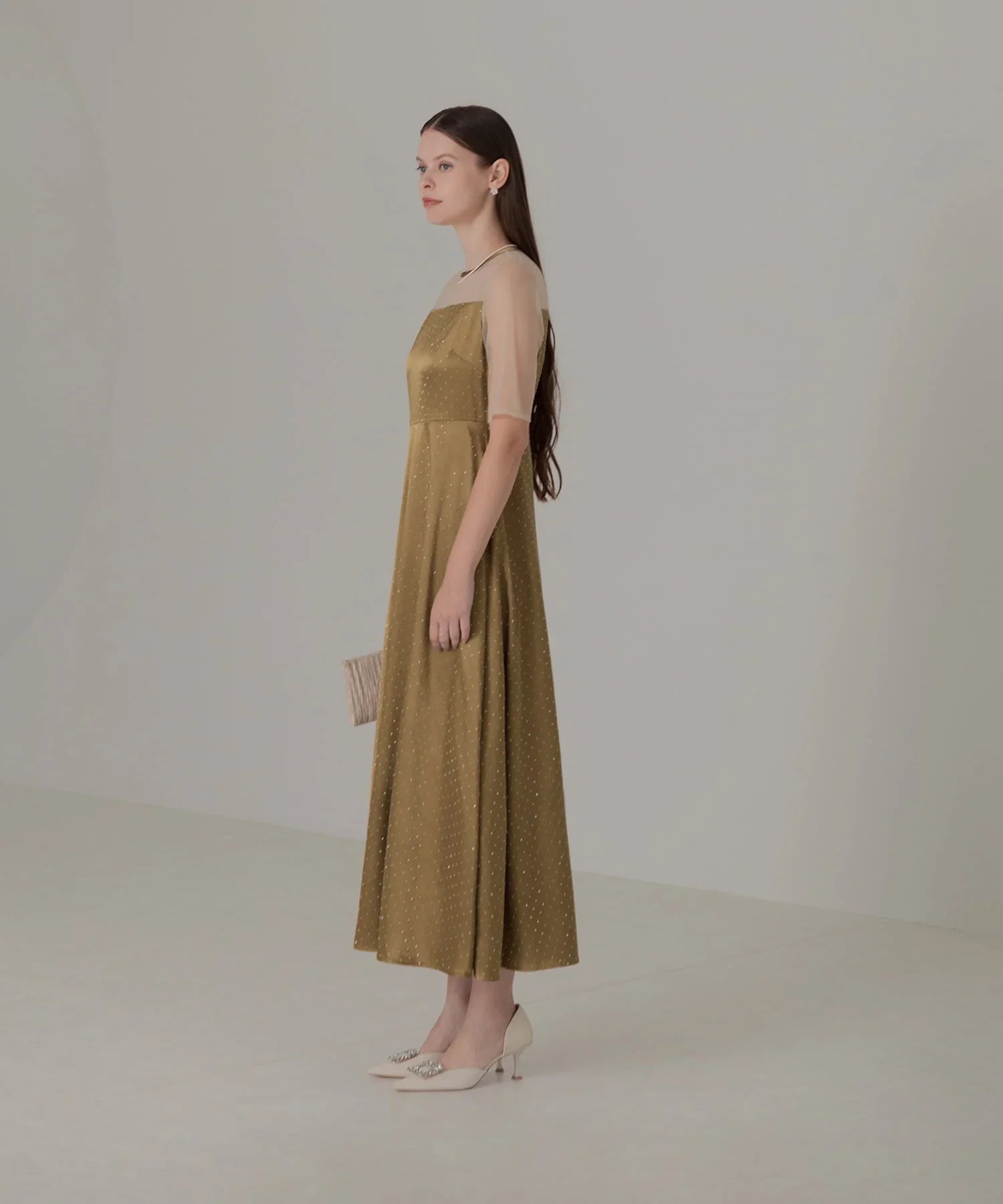 【SOLD OUT】2WAYリボンボレロドットストーンワンピースドレス