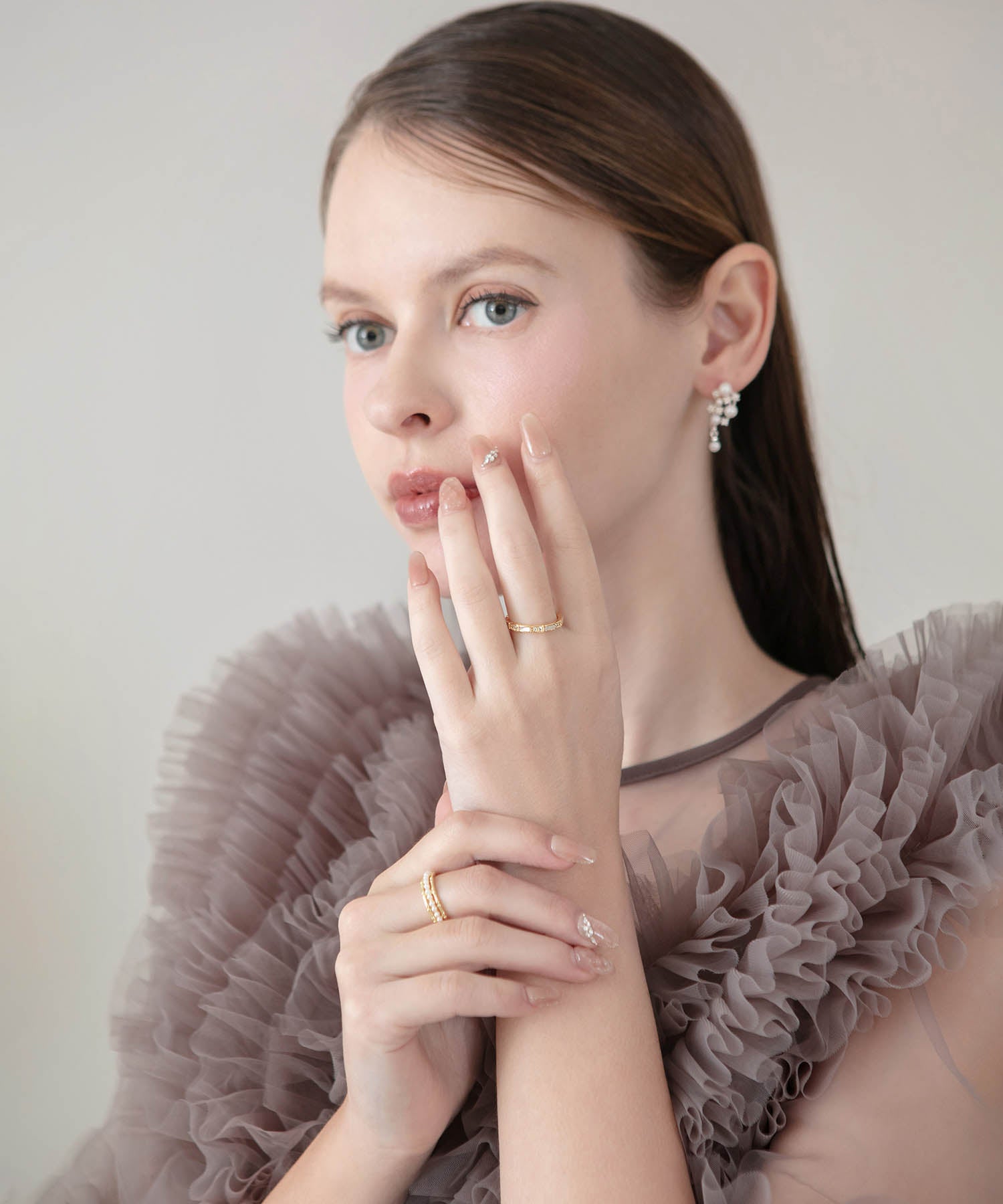 【当日発送】ゴールドスクエアビジューリング