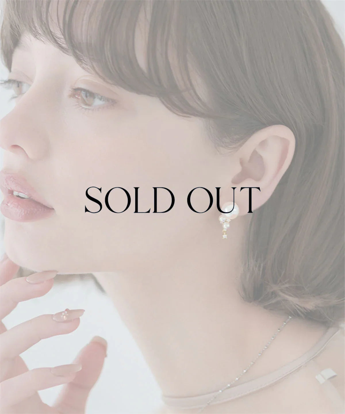 【SOLD OUT】パールクリスタルドロップピアス