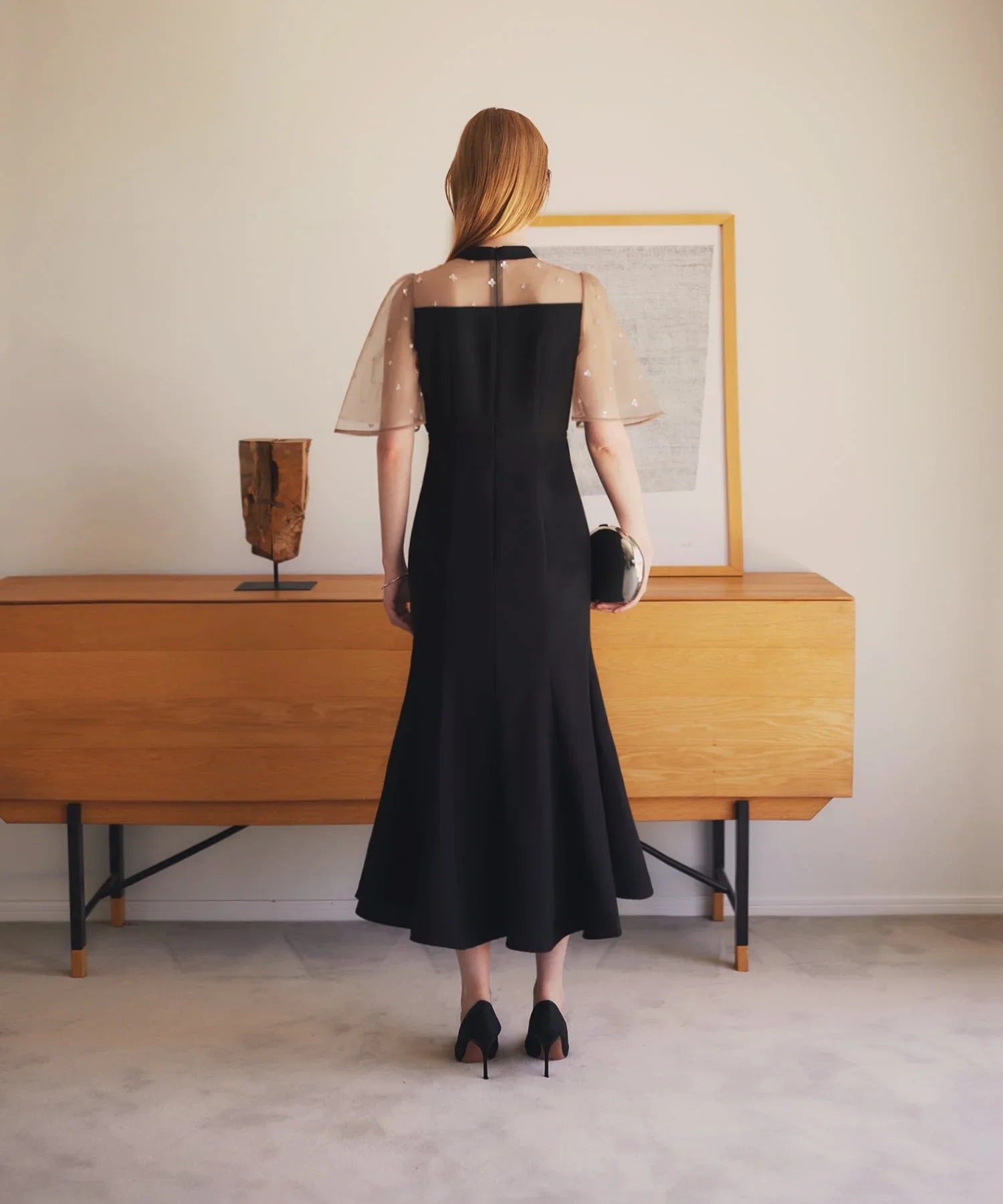 【當天出貨】碎花亮片薄紗重疊魚尾裙