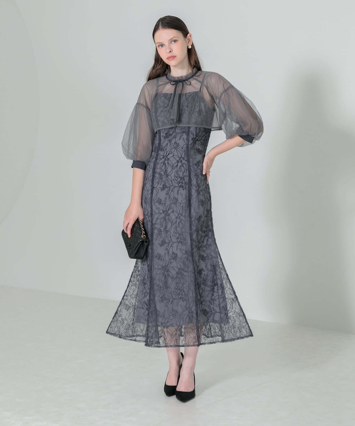 当日発送】リボンシアーボレロレースマーメイドドレス 