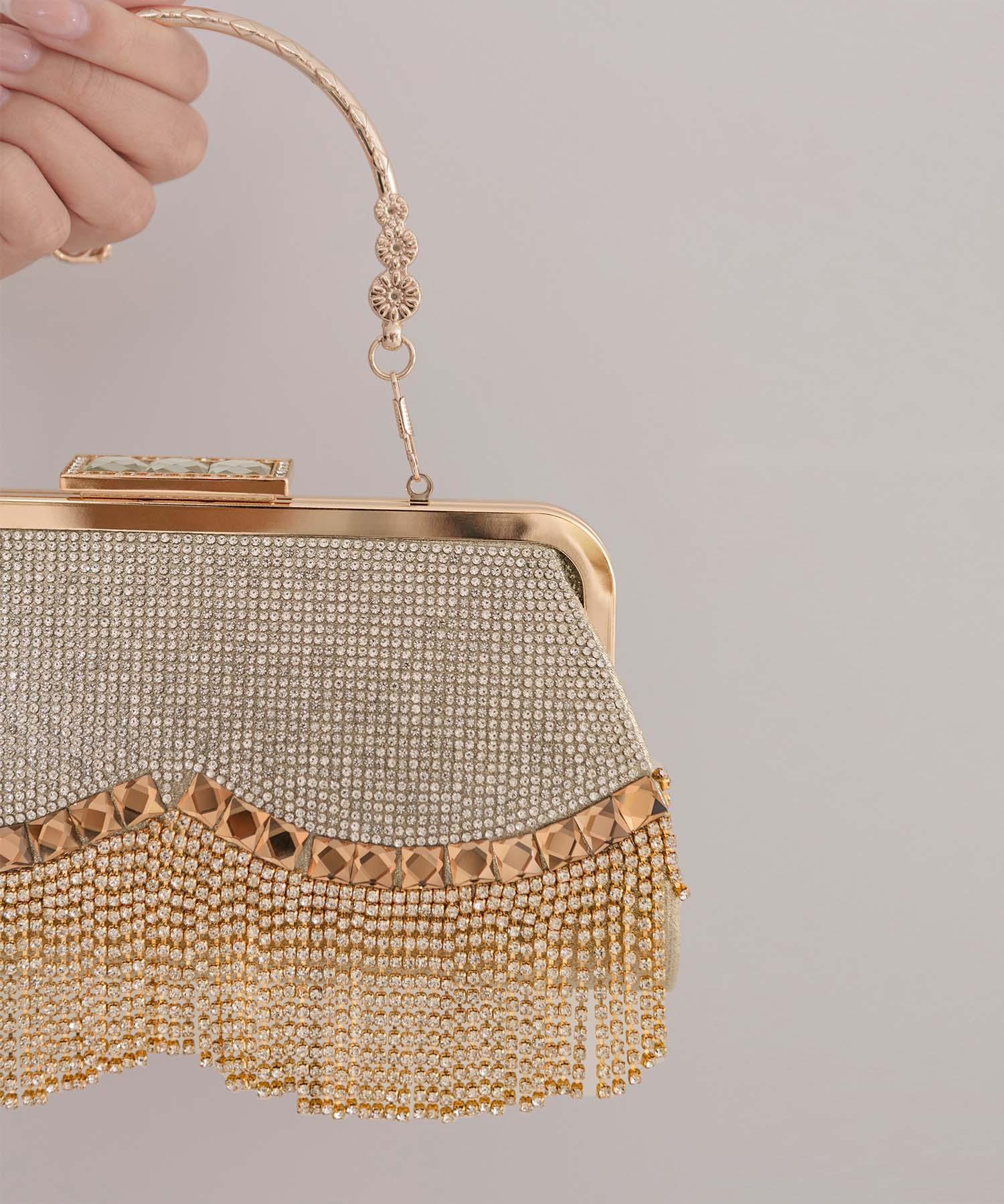 【当日発送】3WAYビジューフリンジバッグ