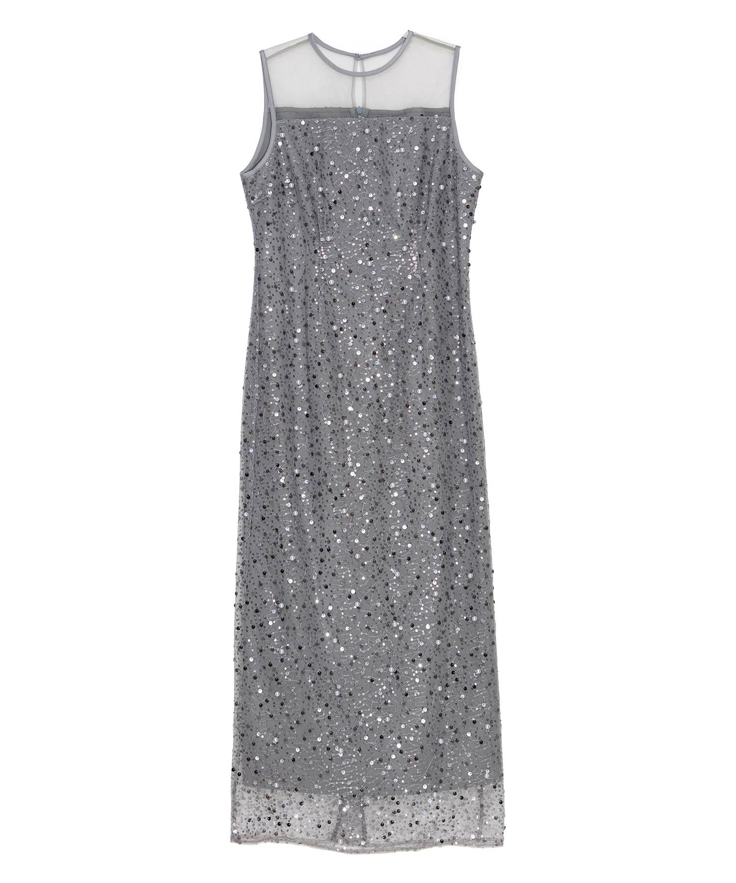 【当日発送】スパンコールパールミックスボレロIラインワンピースドレス