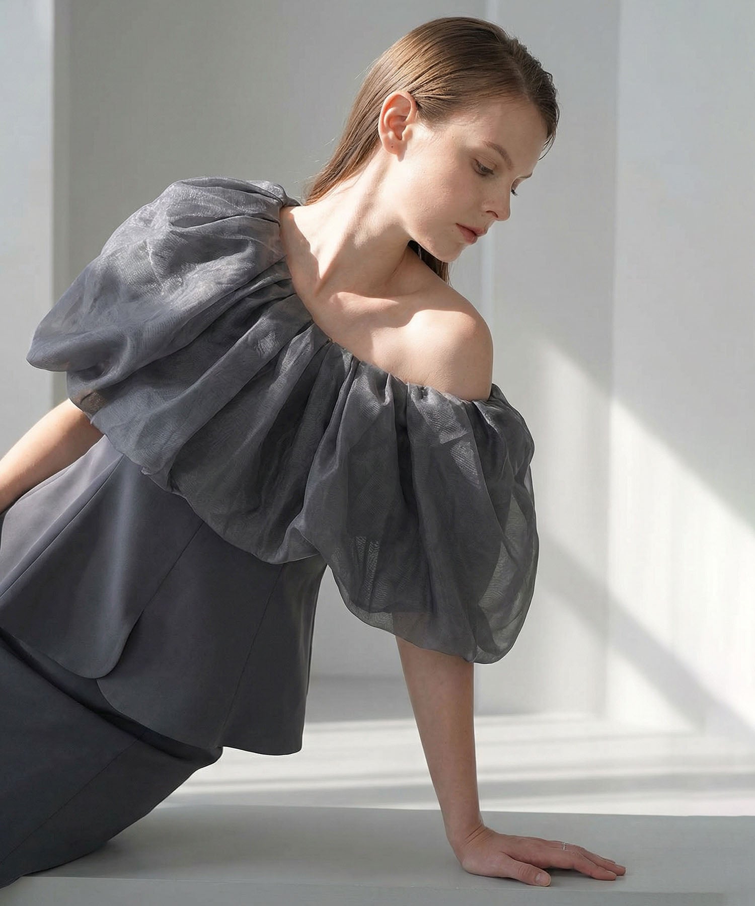 【当日発送】シアーチュールオフショルセットアップドレス