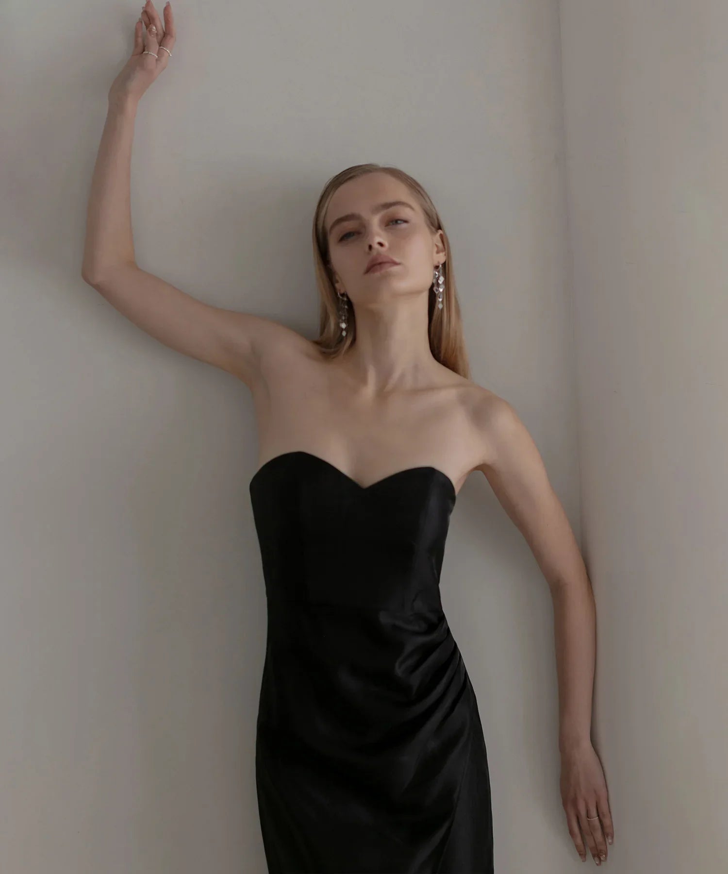 【LEJA LUXE】2WAYフラワーオフショルダースリットドレス