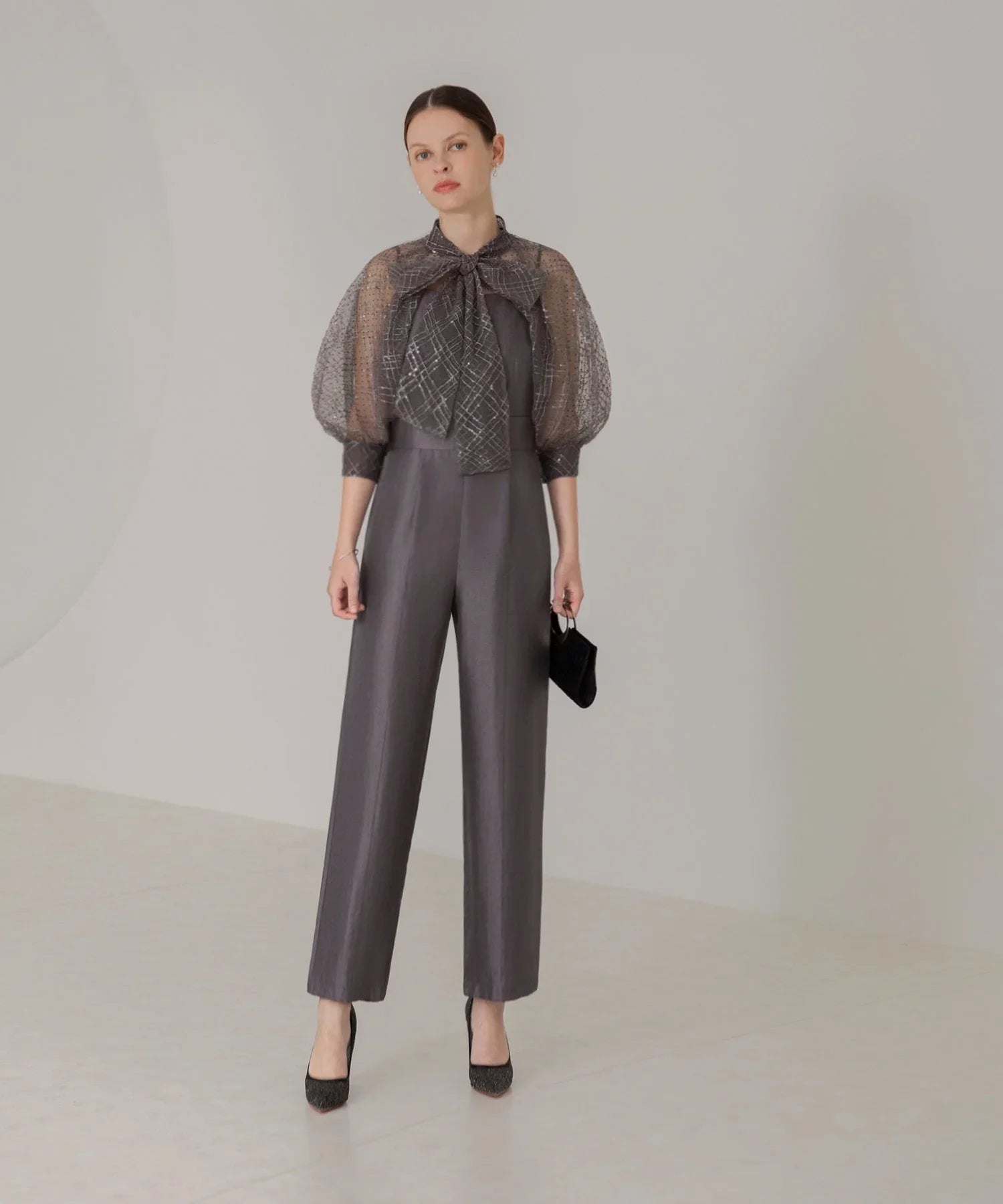 【當天出貨】圓點亮片緞帶波羅呢連身裙