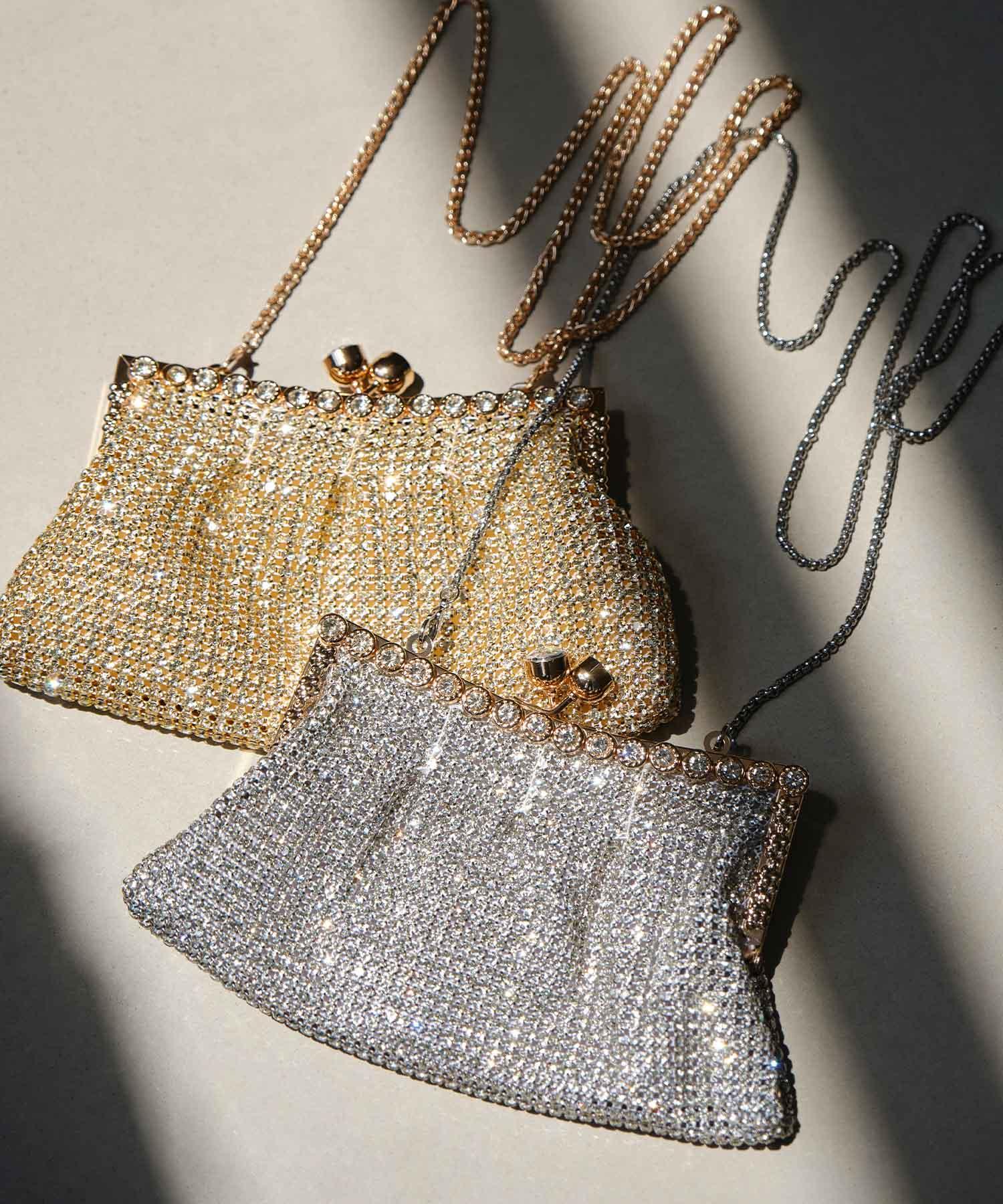 【当日発送】2WAYジュエルストーンビジューバッグ