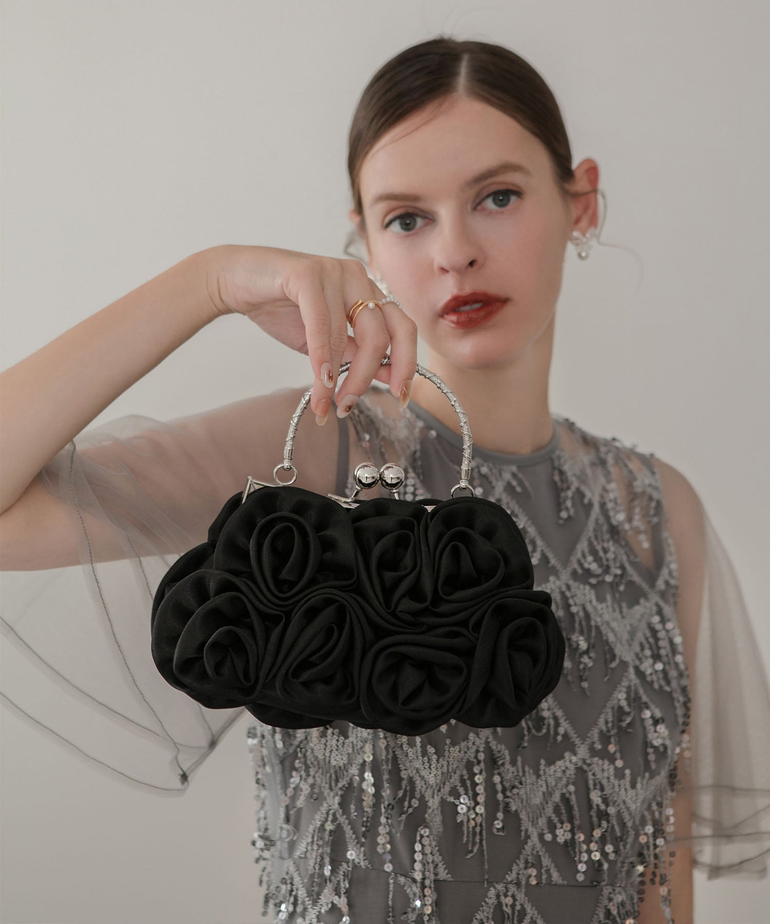 【予約販売】2WAYサテンローズバッグ