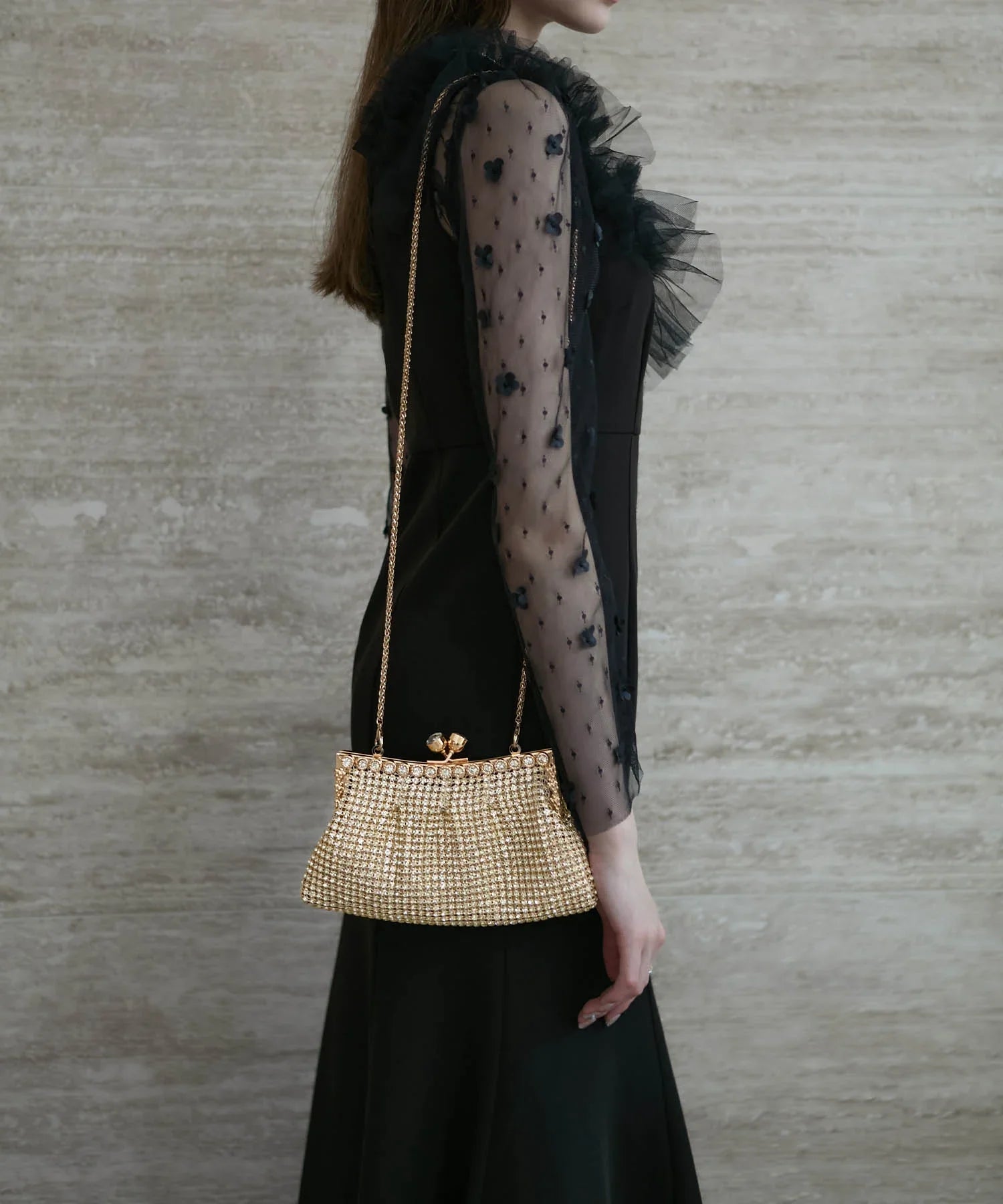 【当日発送】2WAYジュエルストーンビジューバッグ