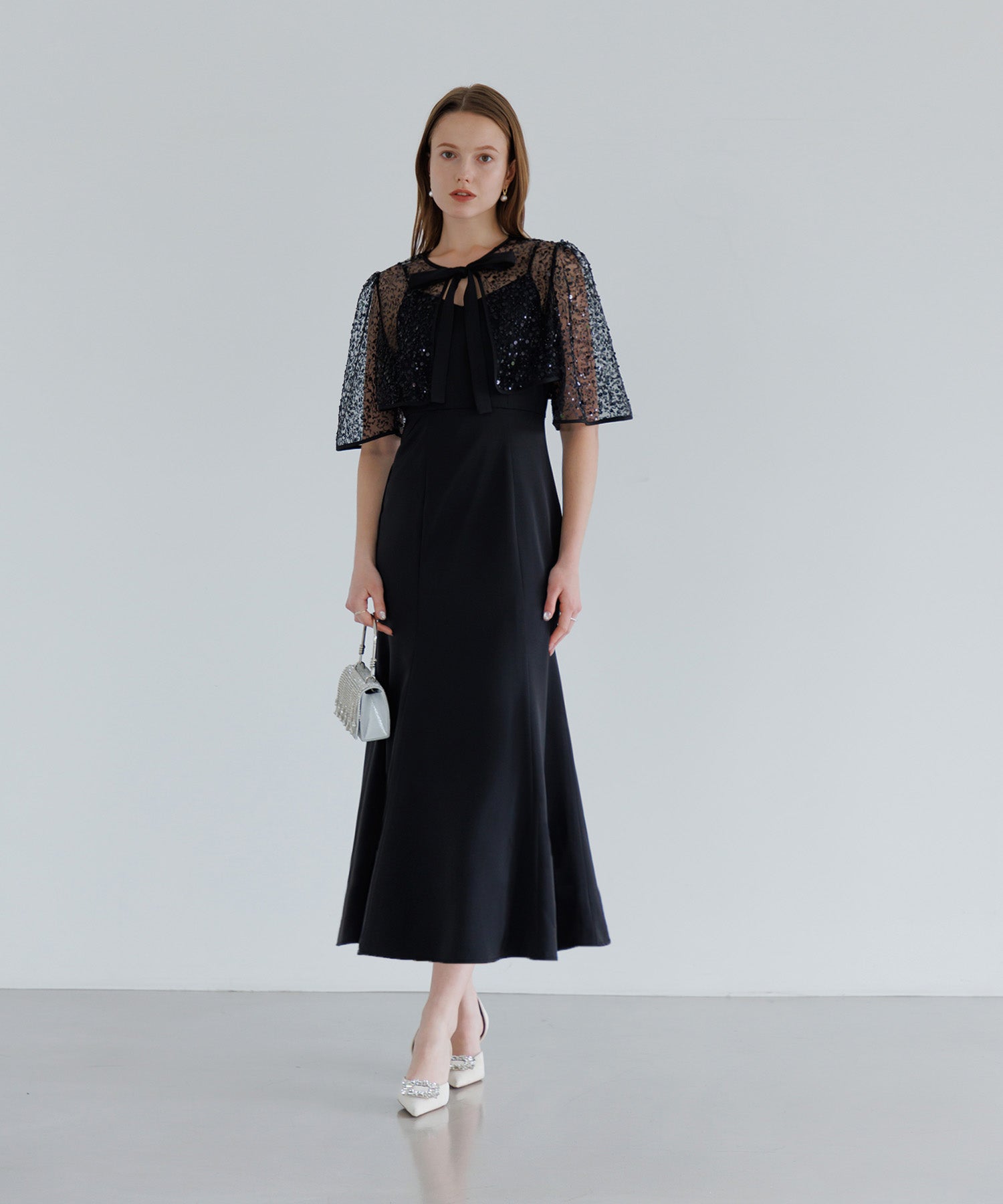 【当日発送】スパンコールビジューボレロマーメイドワンピースドレス