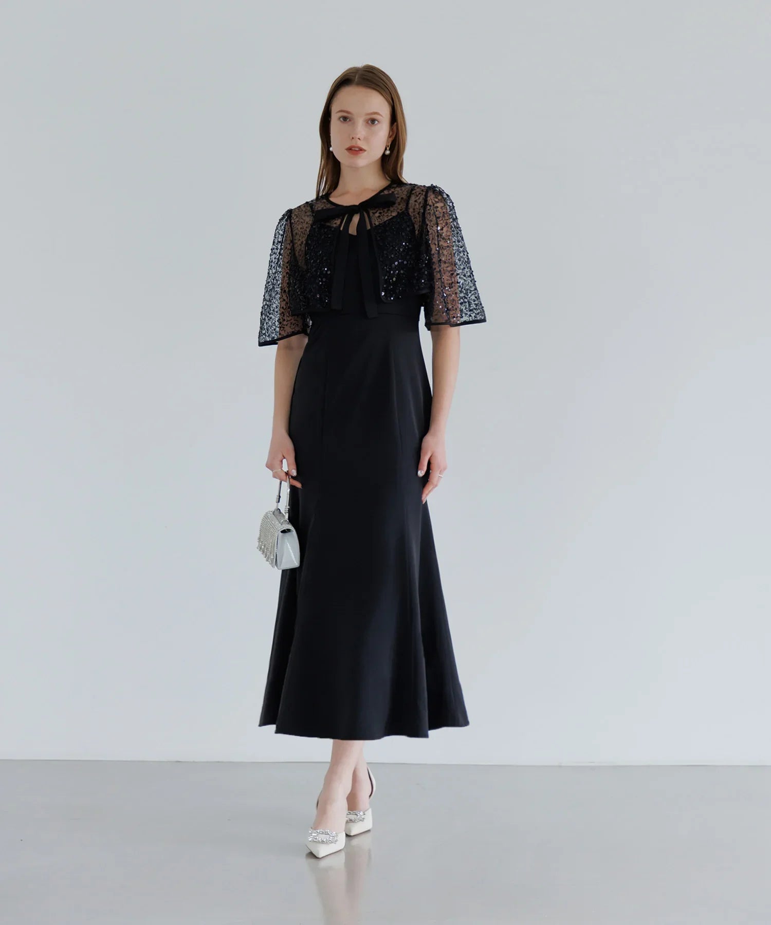 【当日発送】スパンコールビジューボレロマーメイドワンピースドレス