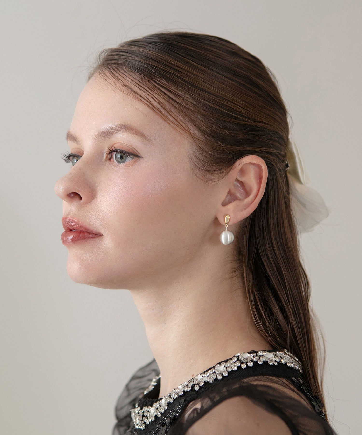 【当日発送】ゴールパーツドロップパールピアス