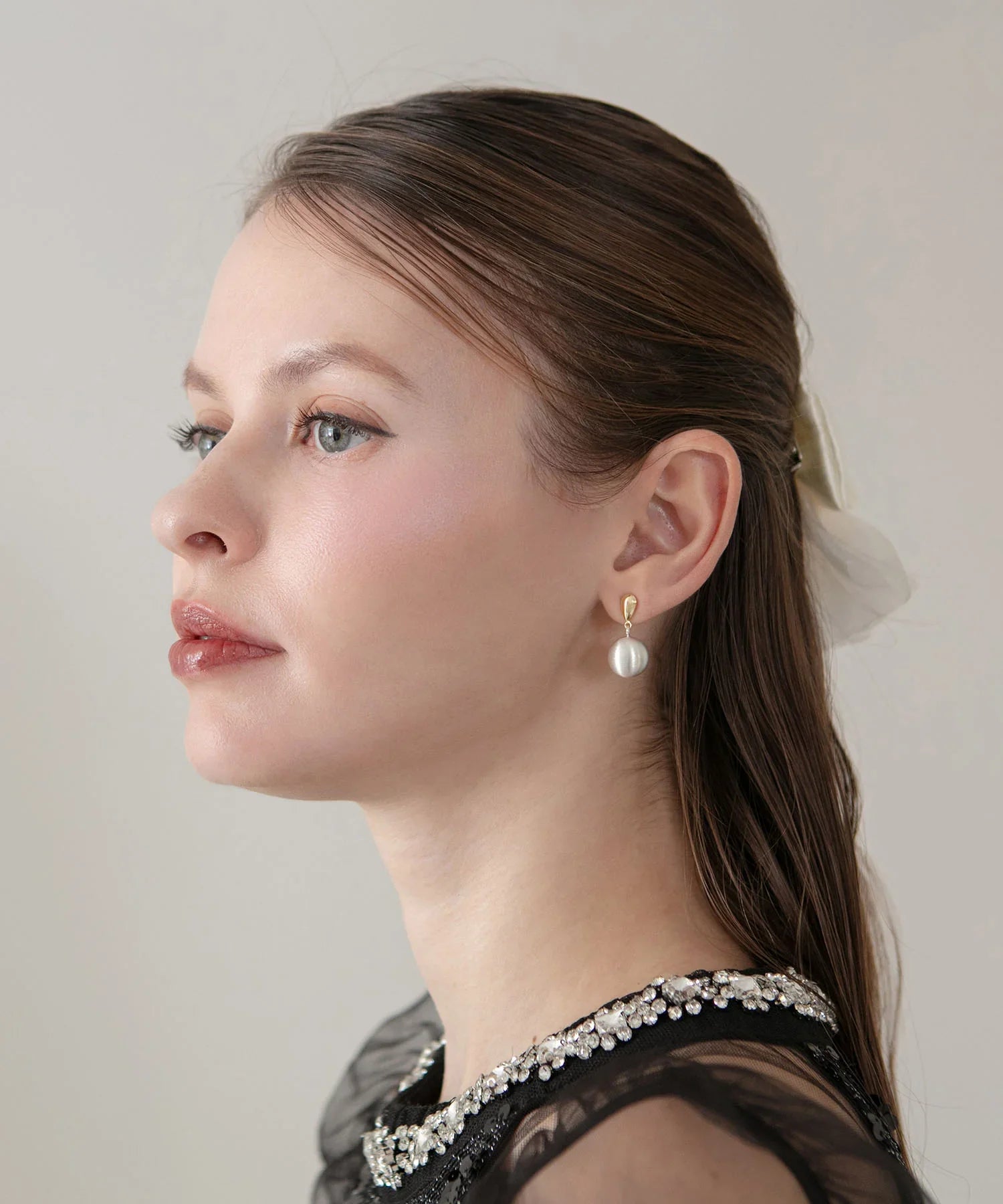 【当日発送】ゴールパーツドロップパールピアス