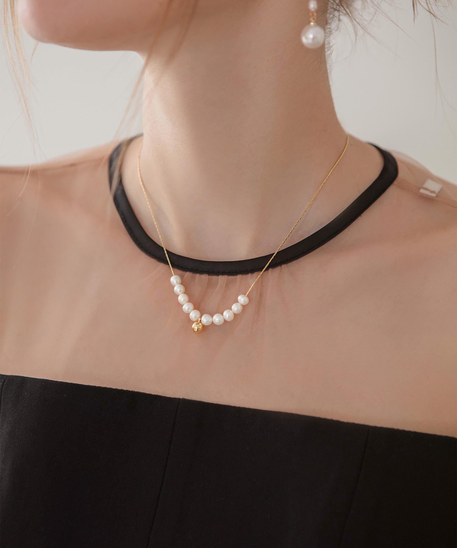 【当日発送】パールゴールドデザインネックレス