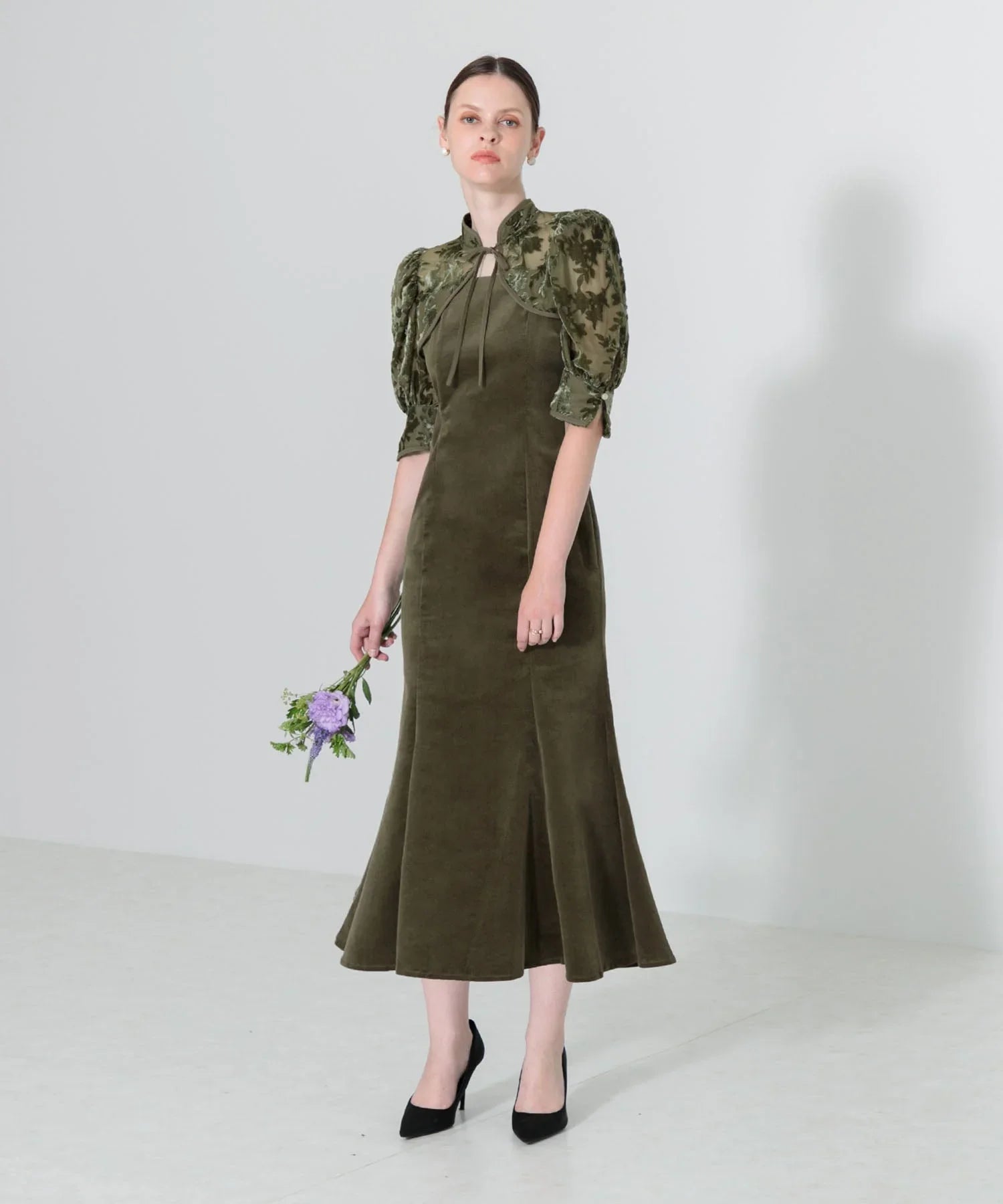 【当日発送】花柄ボレロセットアップマーメイドワンピースドレス