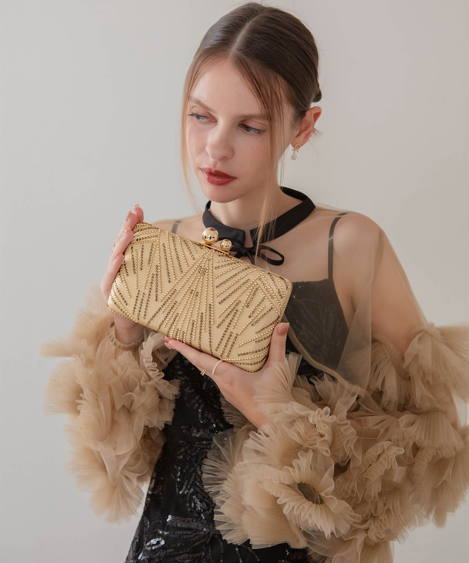 【当日発送】2WAYビジューストーンエレガンスバッグ