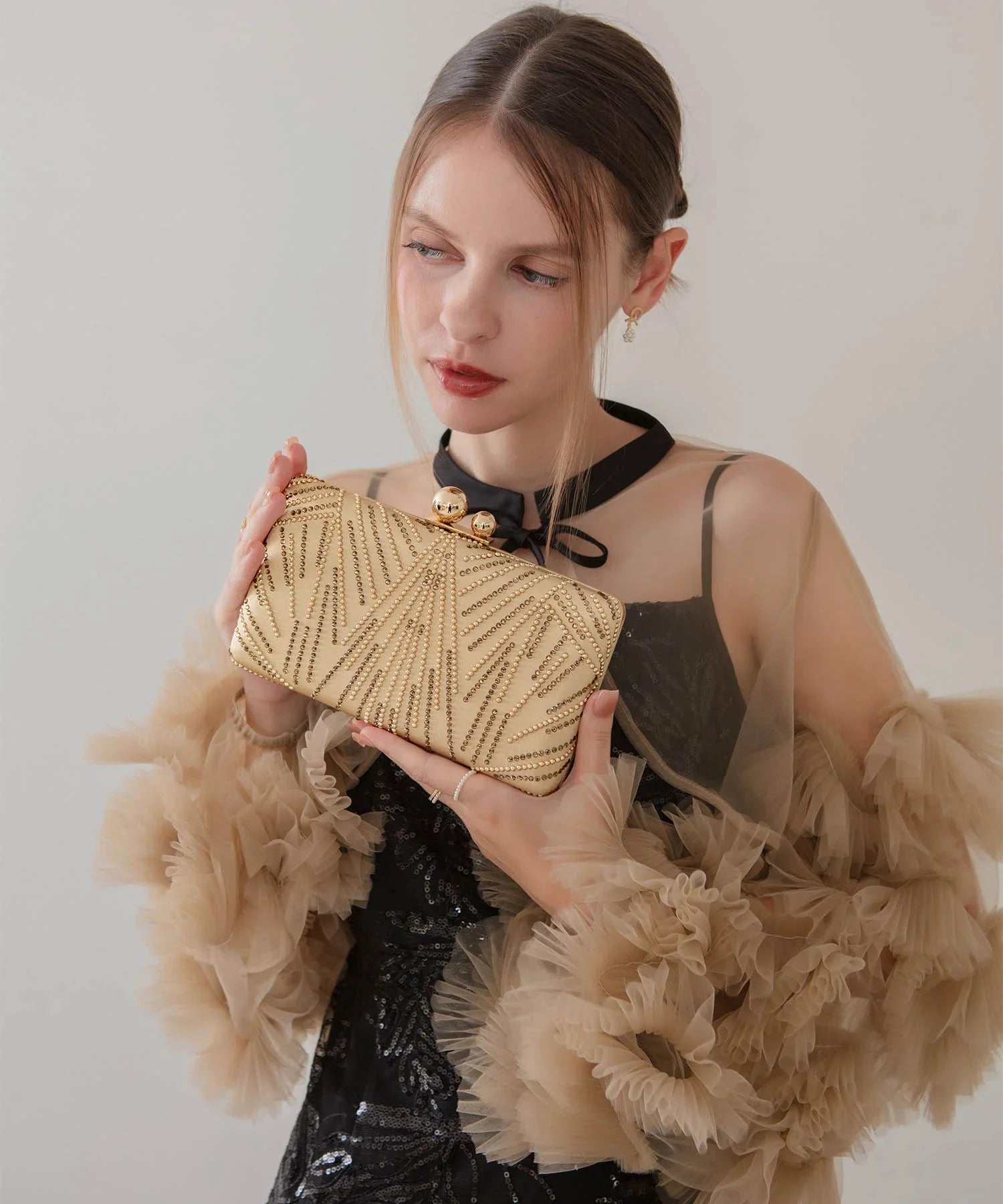 【当日発送】2WAYビジューストーンエレガンスバッグ