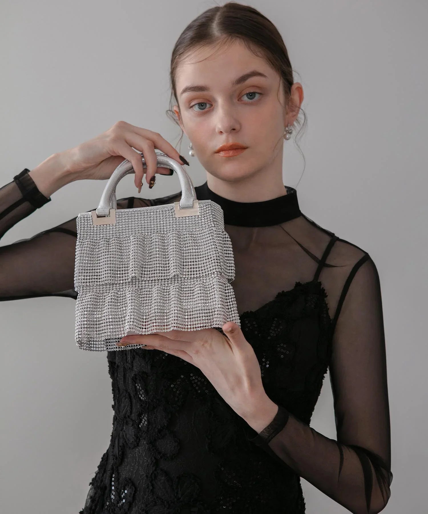 【当日発送】グリッターフリル2WAYハンドバッグ