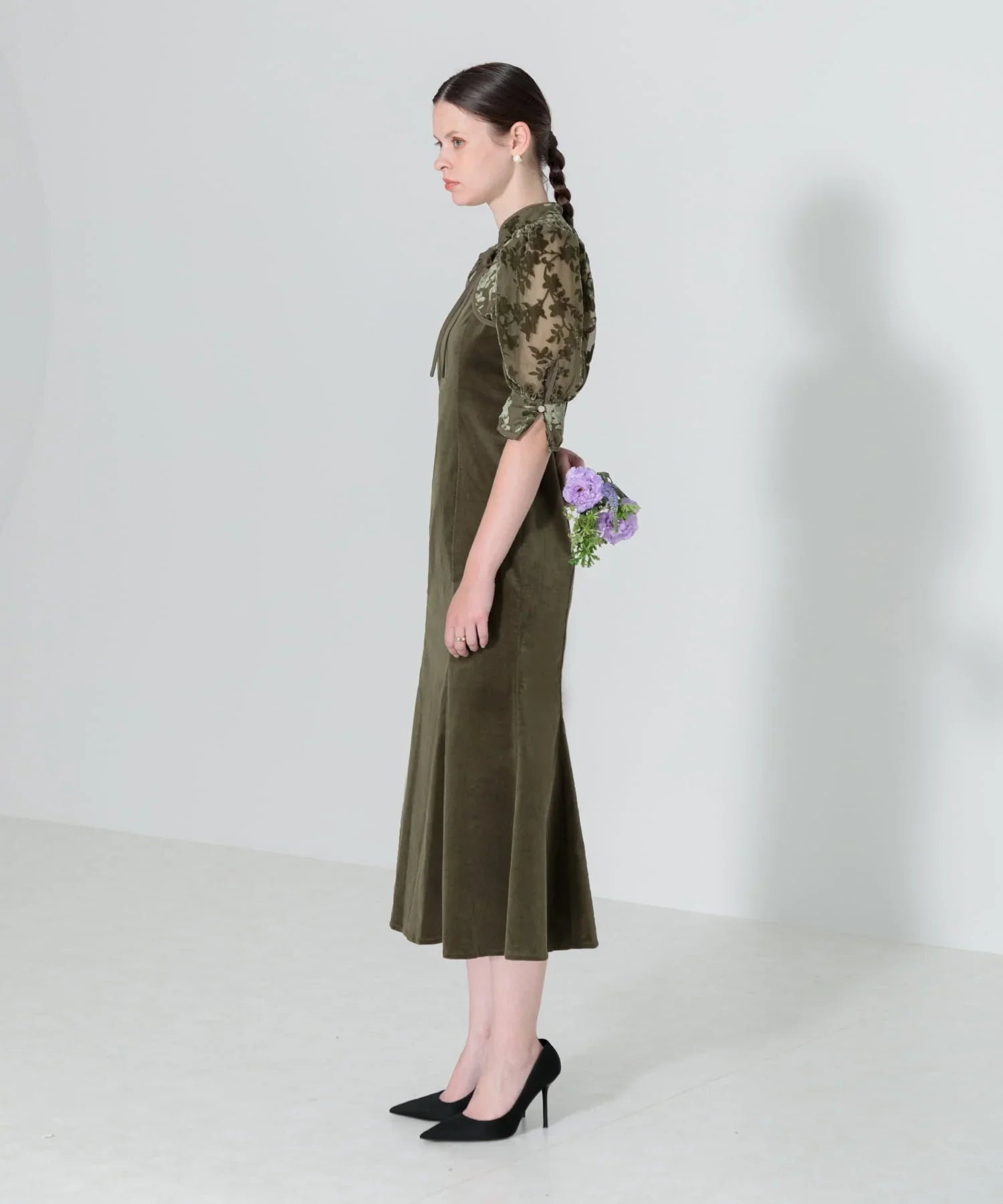 【当日発送】花柄ボレロセットアップマーメイドワンピースドレス