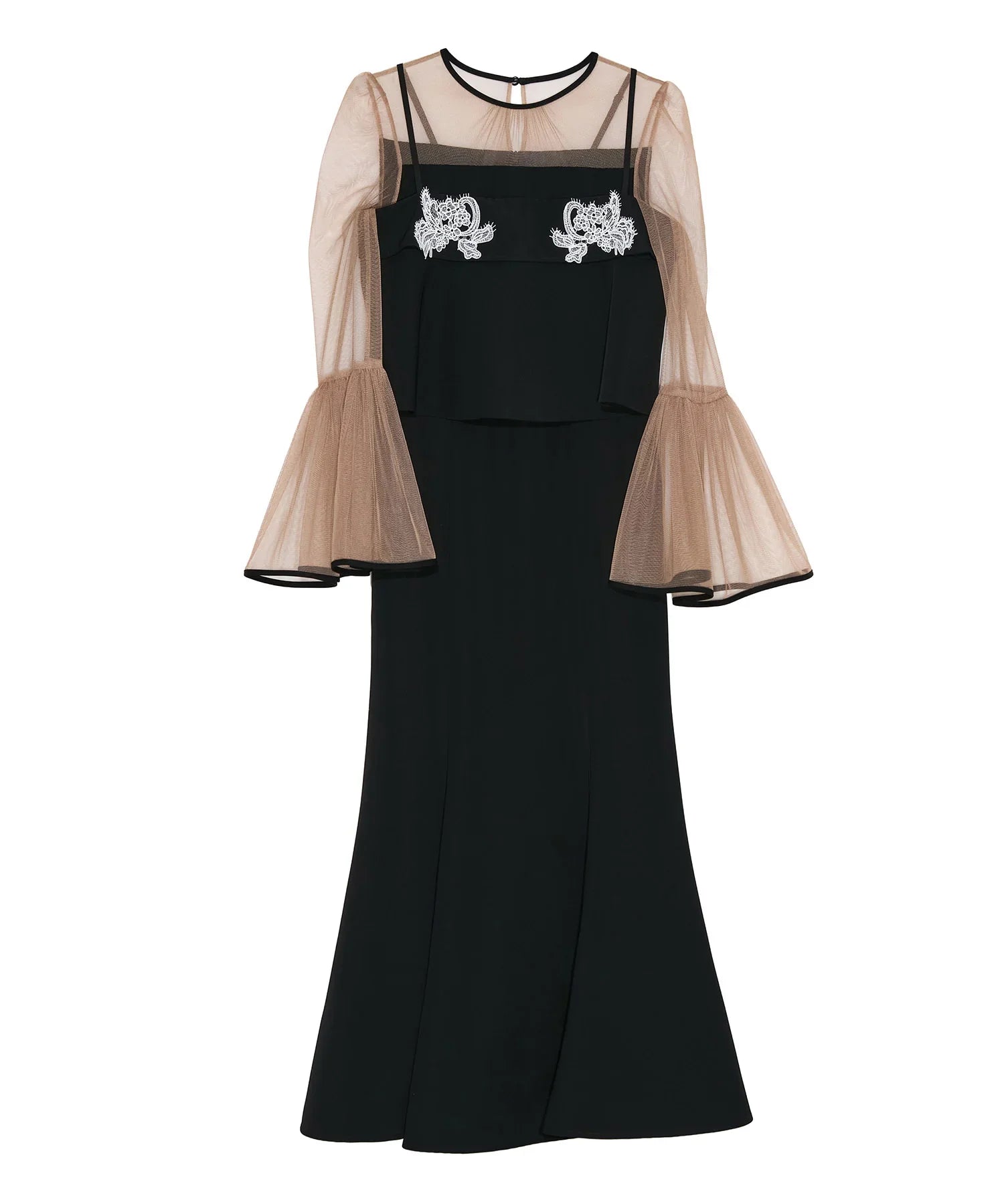 【当日発送】シアーブラウスエンブロイダリービスチェマーメイドワンピースドレス