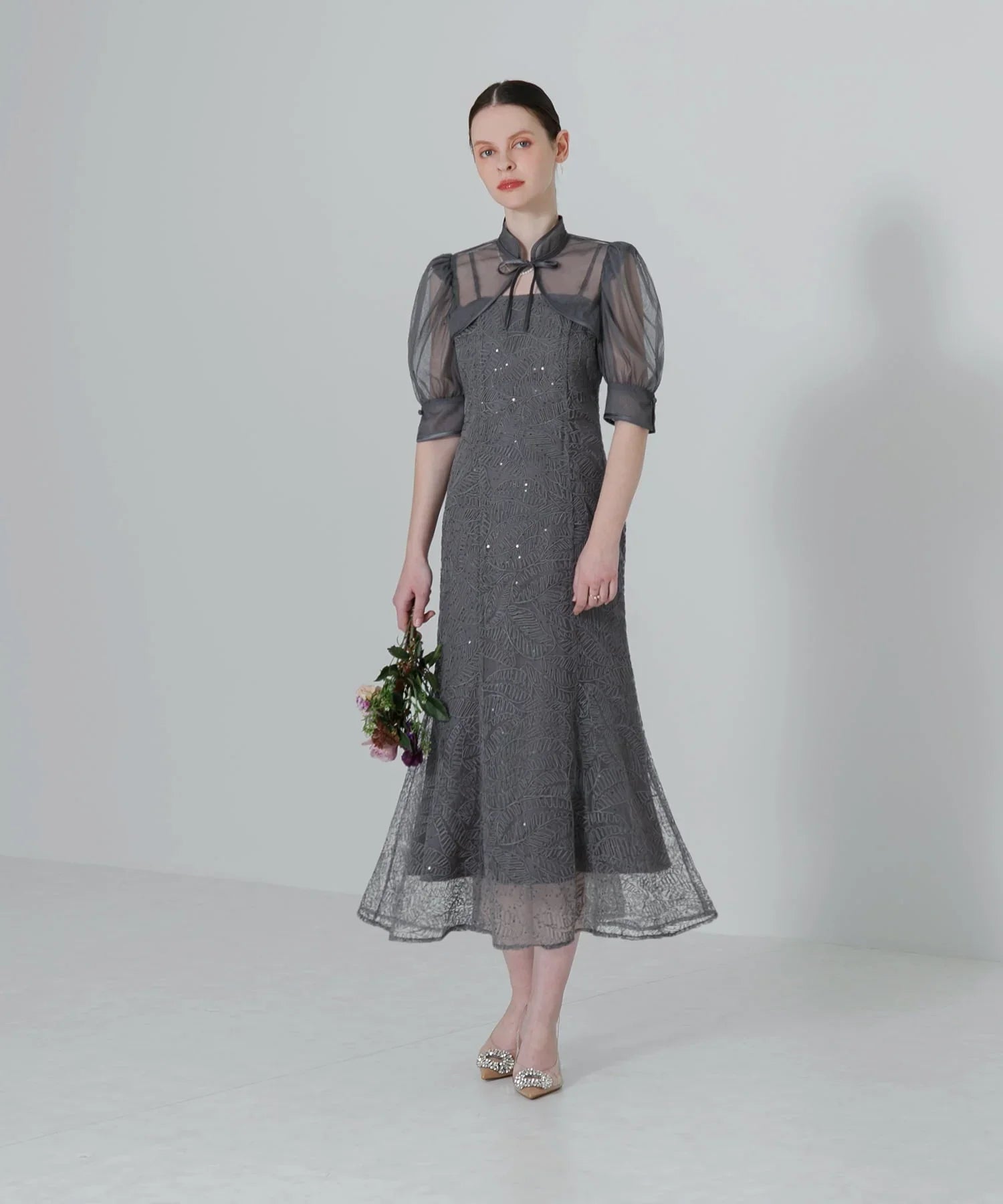 【当日発送】スパンコールボタニカルマーメイドボレロ2WAYワンピースドレス