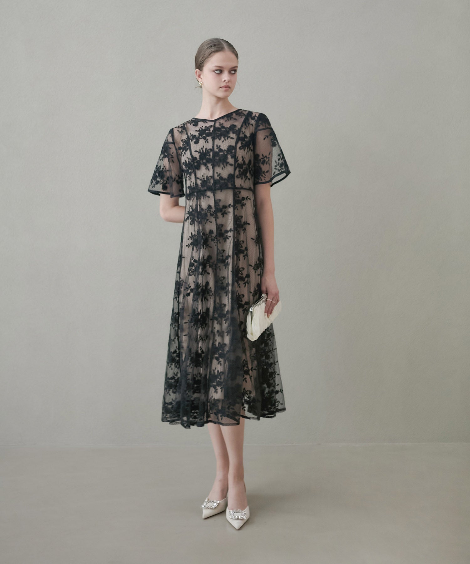 【当日発送】花柄バックリボンワンピースセットアップワンピースドレス