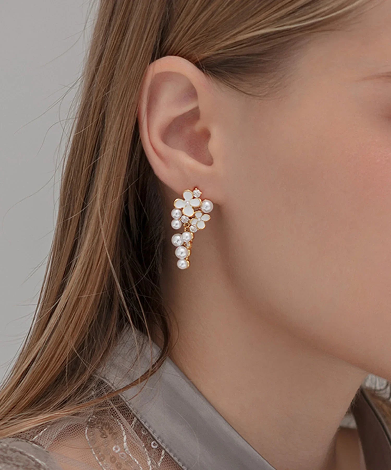 【当日発送】パールブーケドロップピアス