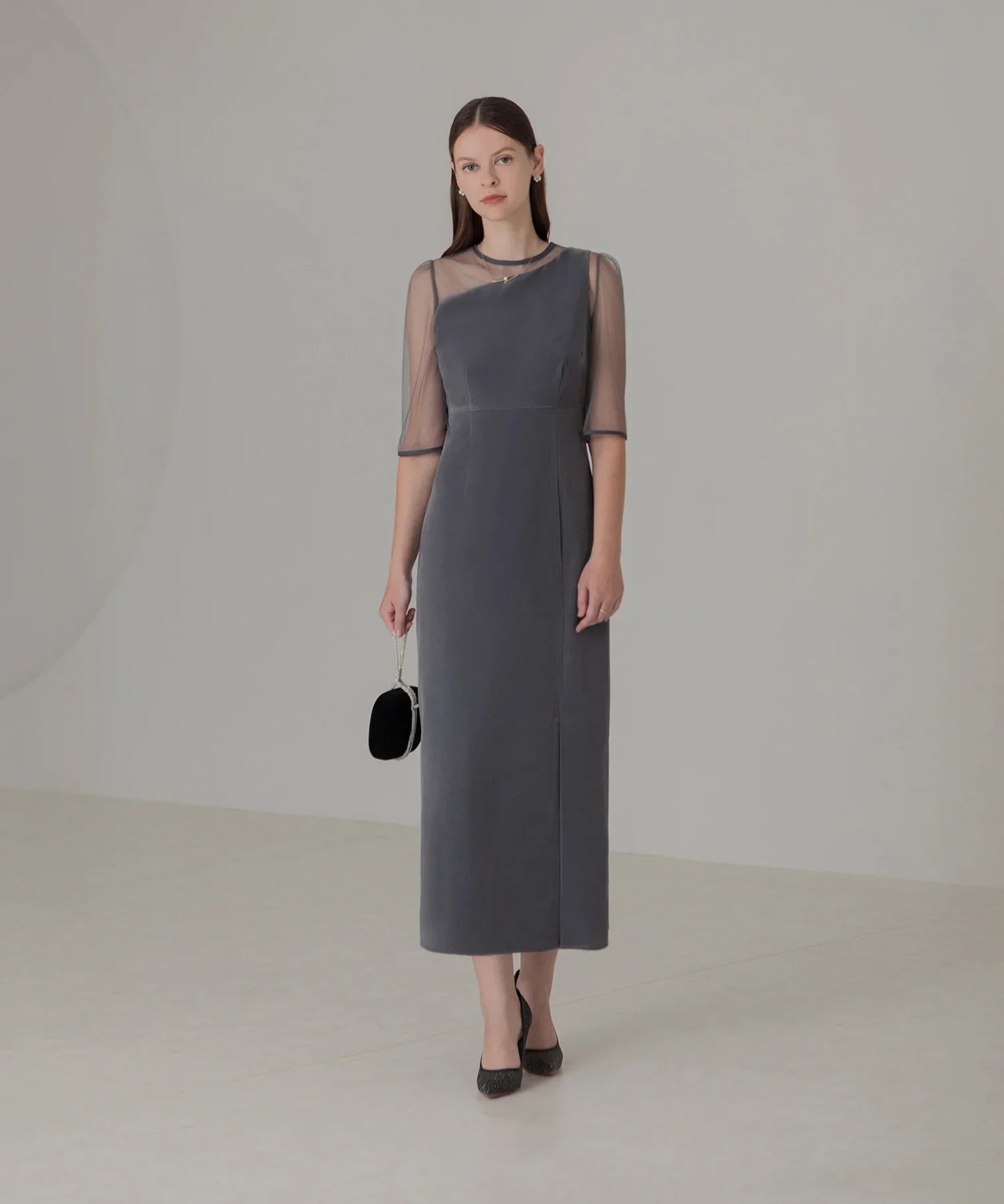 【当日発送】アシンメトリーティアードフリル3WAYベロアワンピースドレス