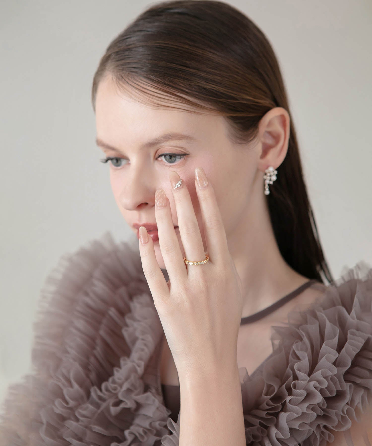 【当日発送】ゴールドスクエアビジューリング