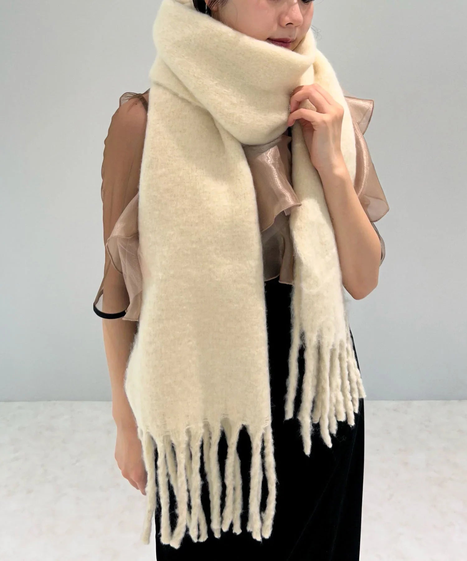 【当日発送】シンプルフリンジマフラー