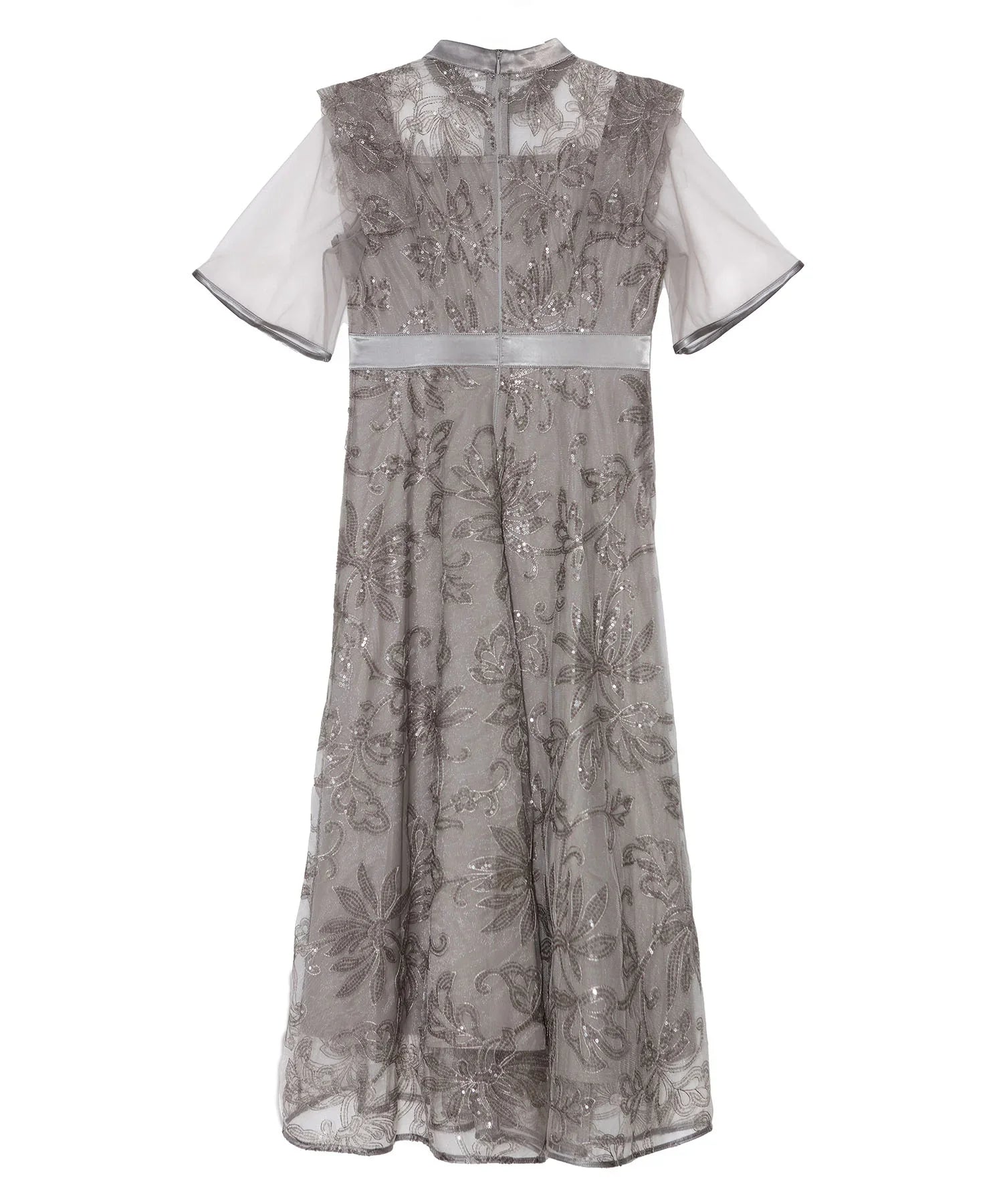 【一部当日発送】フラップデザインフラワースパンコールAラインワンピースドレス