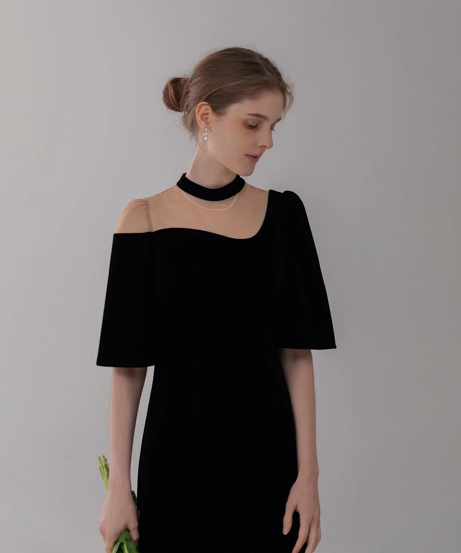 【当日発送】シアースパンコールベロアIラインワンピースドレス