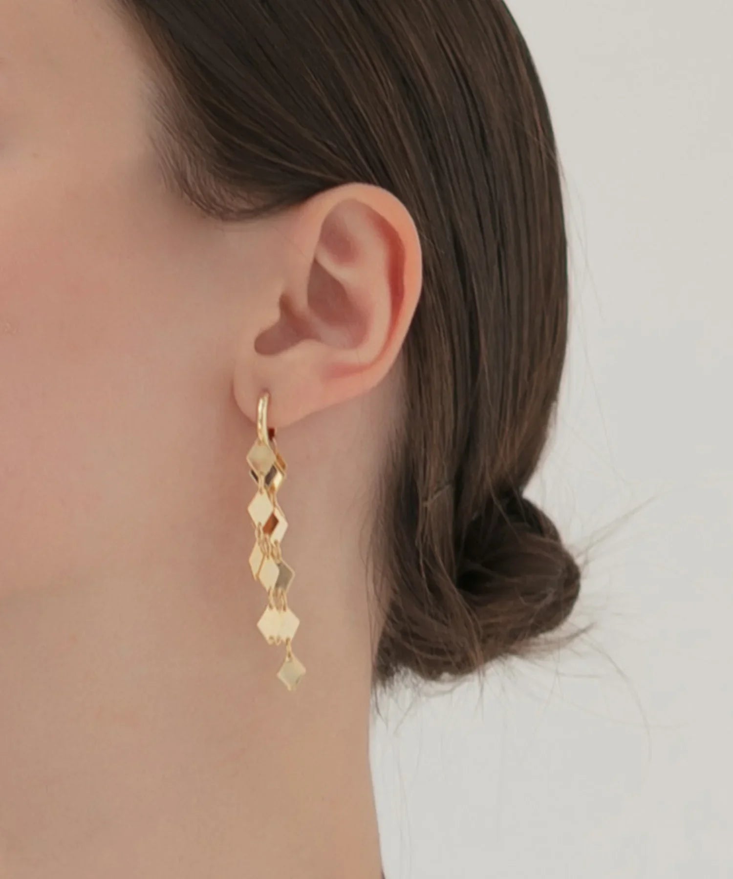 【当日発送】ダイヤモチーフロングピアス