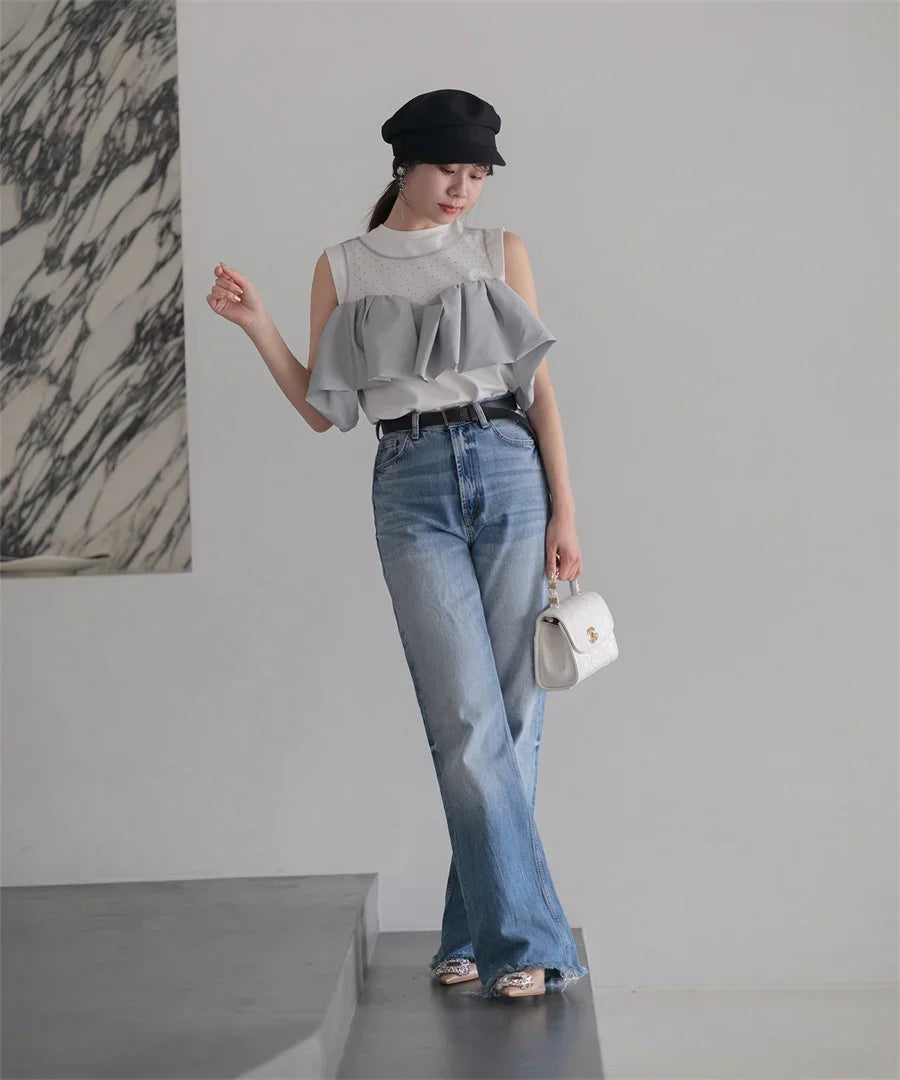 【LEJA LUXE】2WAY Stone Peplum Bustier Mermaid Dress