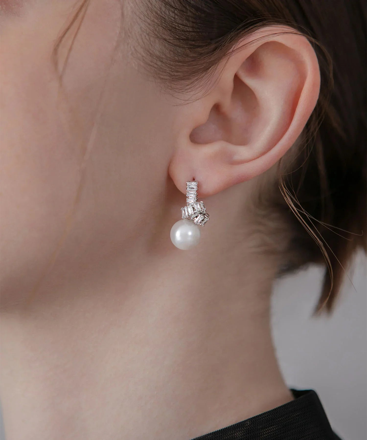 【当日発送】ツイストビジュードロップパールピアス