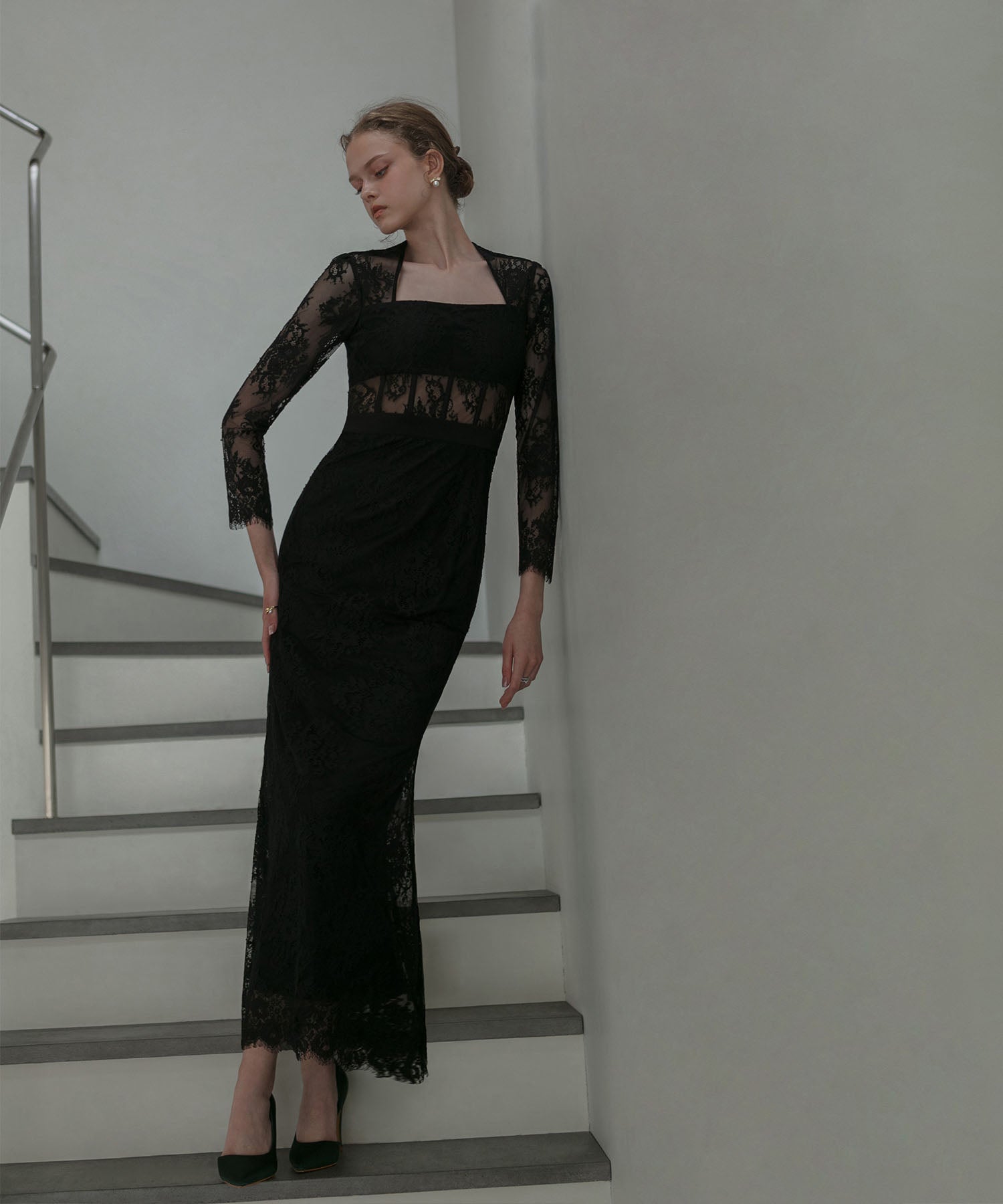 【LEJA LUXE】レースチューブデザインマーメイドドレス